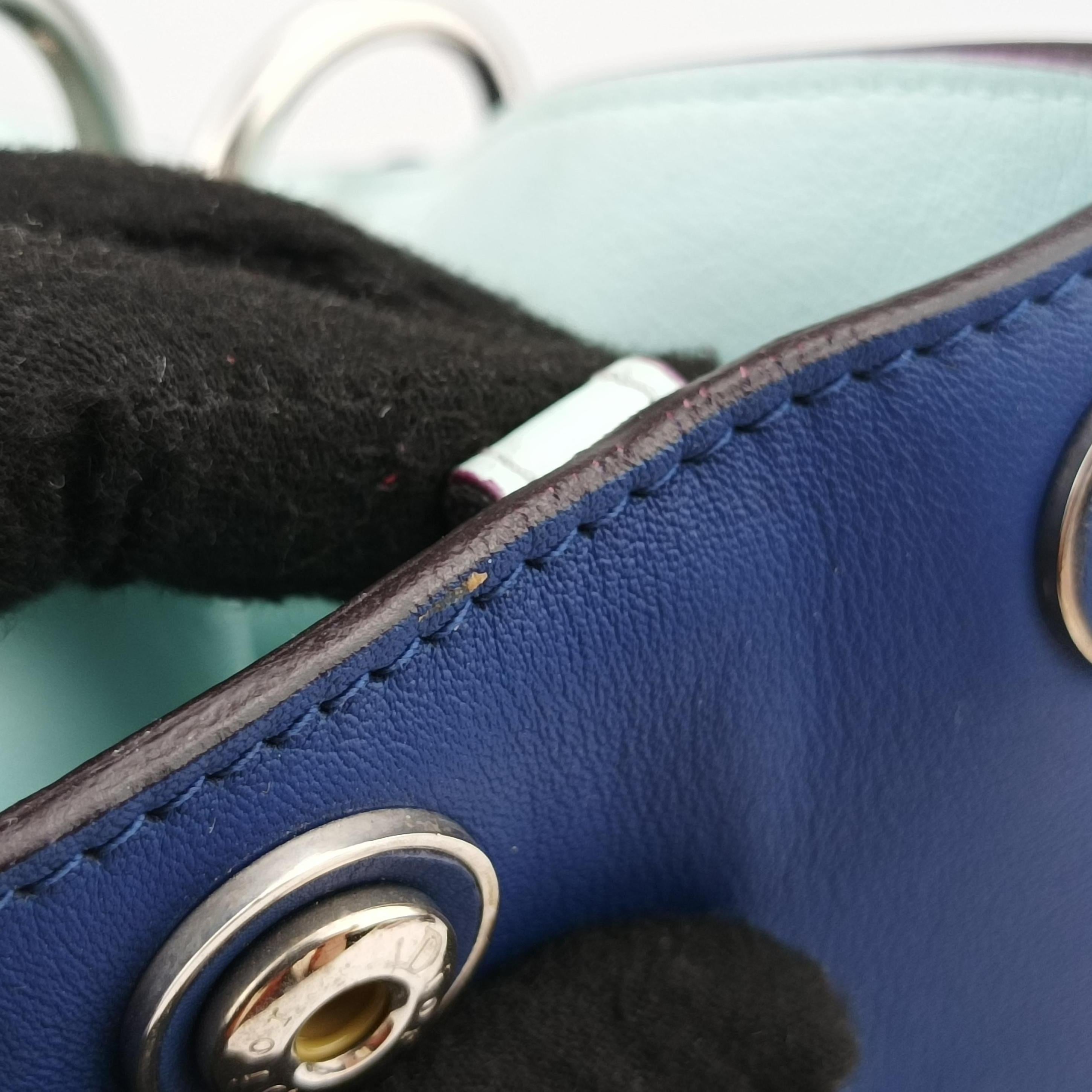 Pre-owned Christian Dior Diorissimo Blue Leather  shoulderbag | stylenewstar