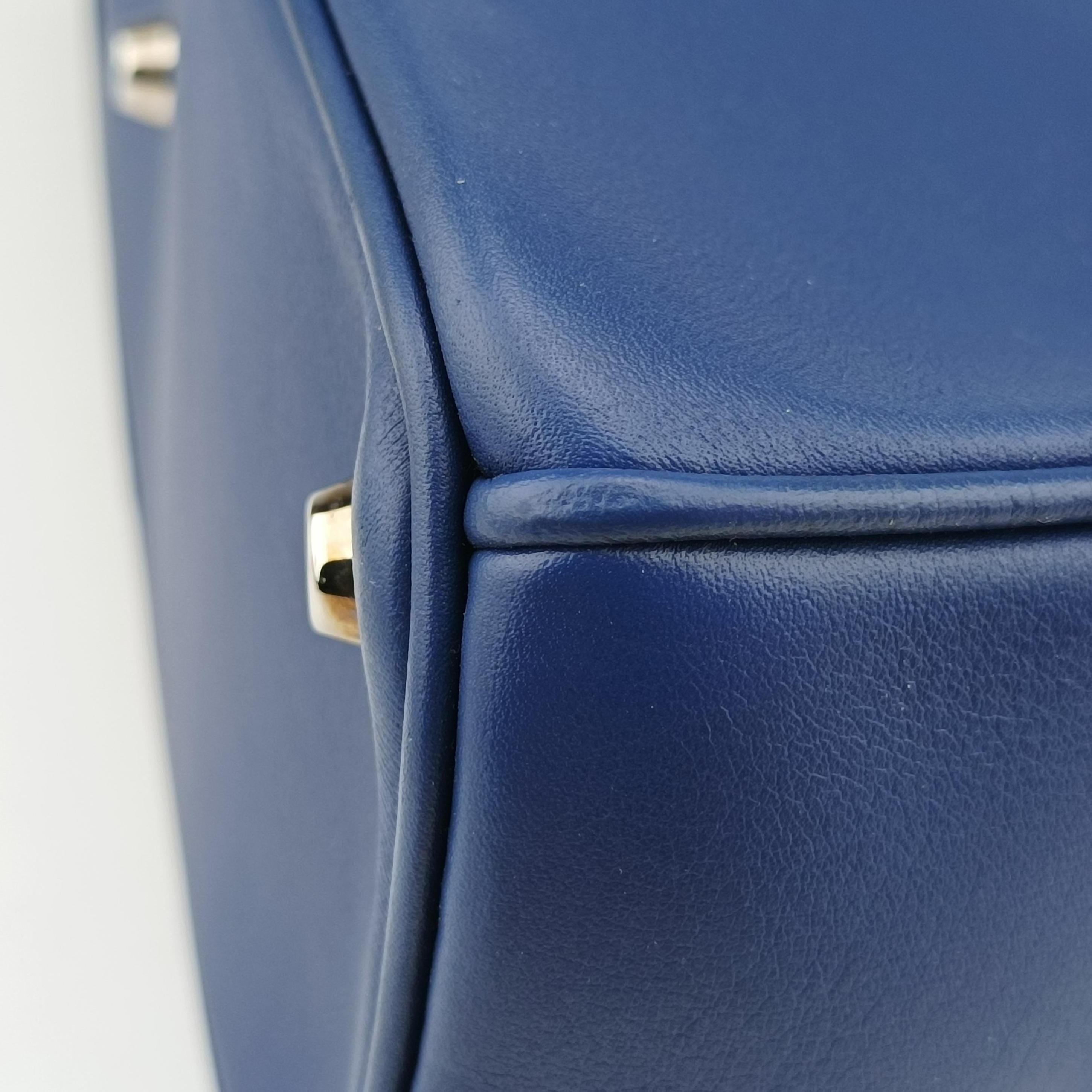 Pre-owned Christian Dior Diorissimo Blue Leather  shoulderbag | stylenewstar