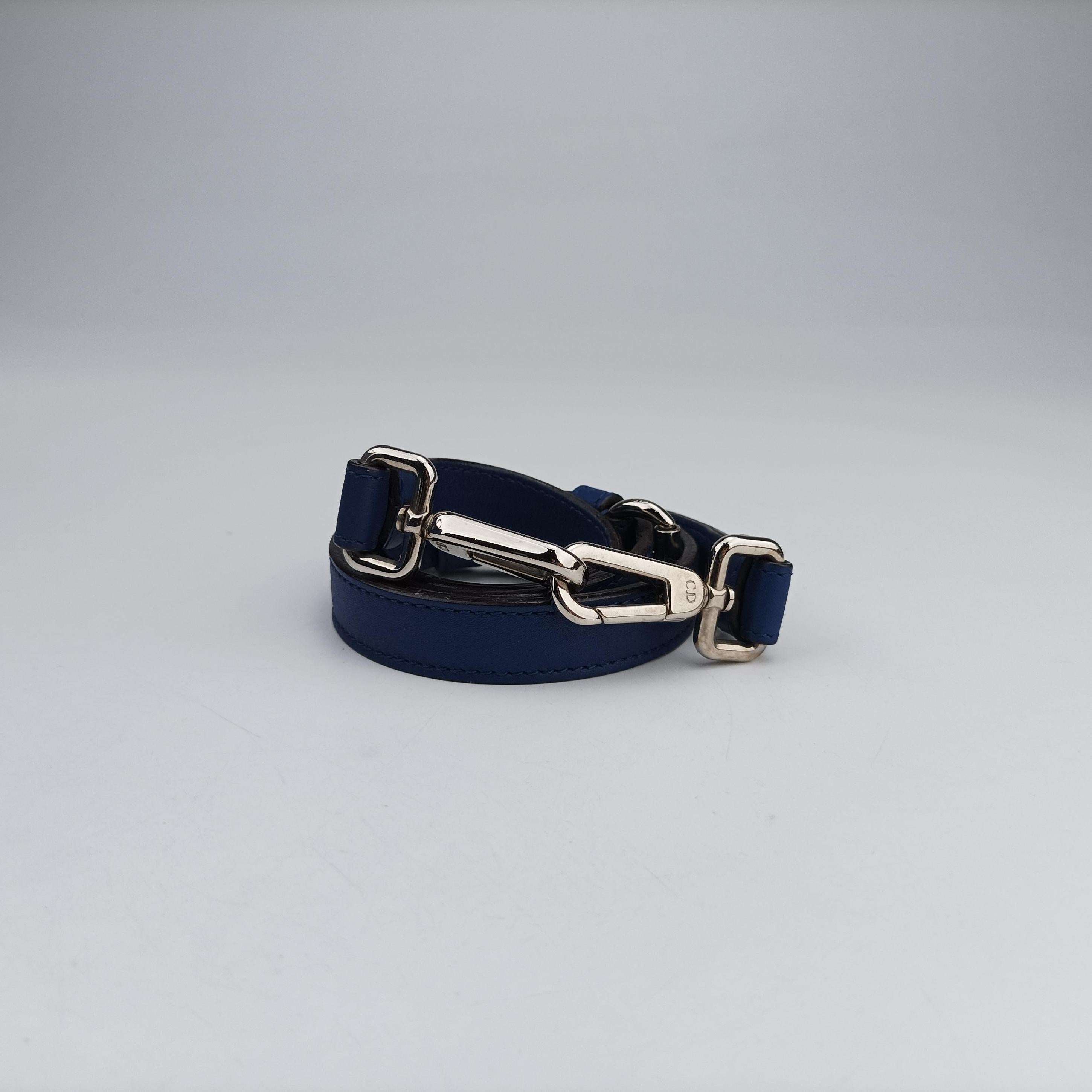 Pre-owned Christian Dior Diorissimo Blue Leather  shoulderbag | stylenewstar