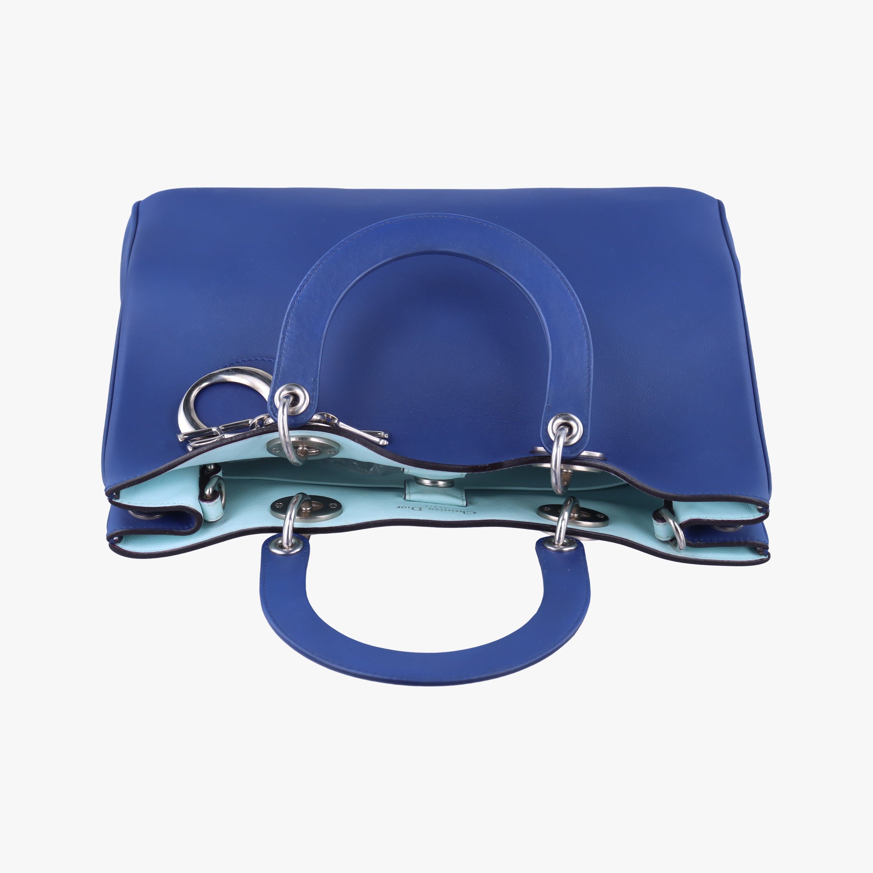 Pre-owned Christian Dior Diorissimo Blue Leather  shoulderbag | stylenewstar