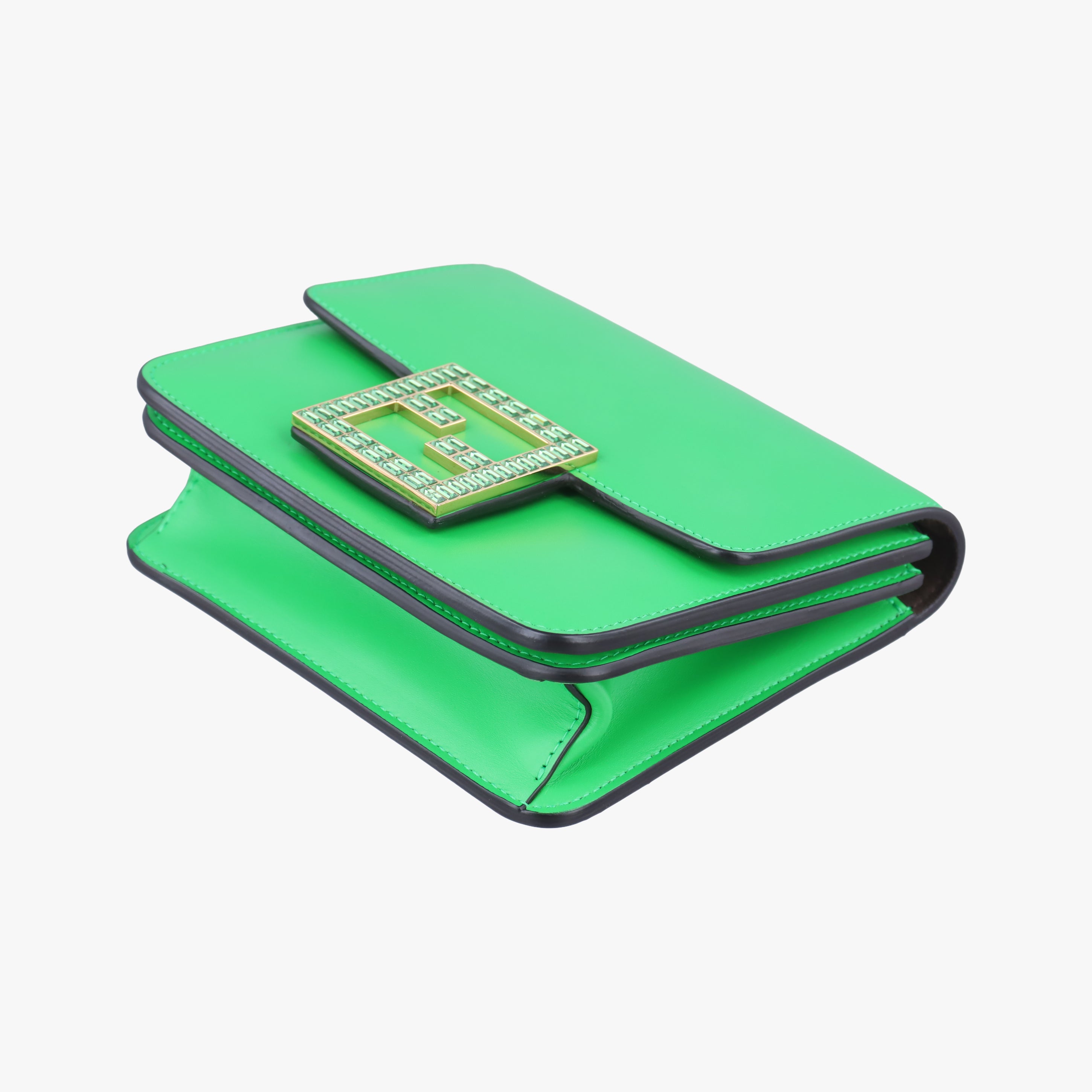 Pre-owned Fendi Fab Green Leather 8BT325 shoulderbag | stylenewstar