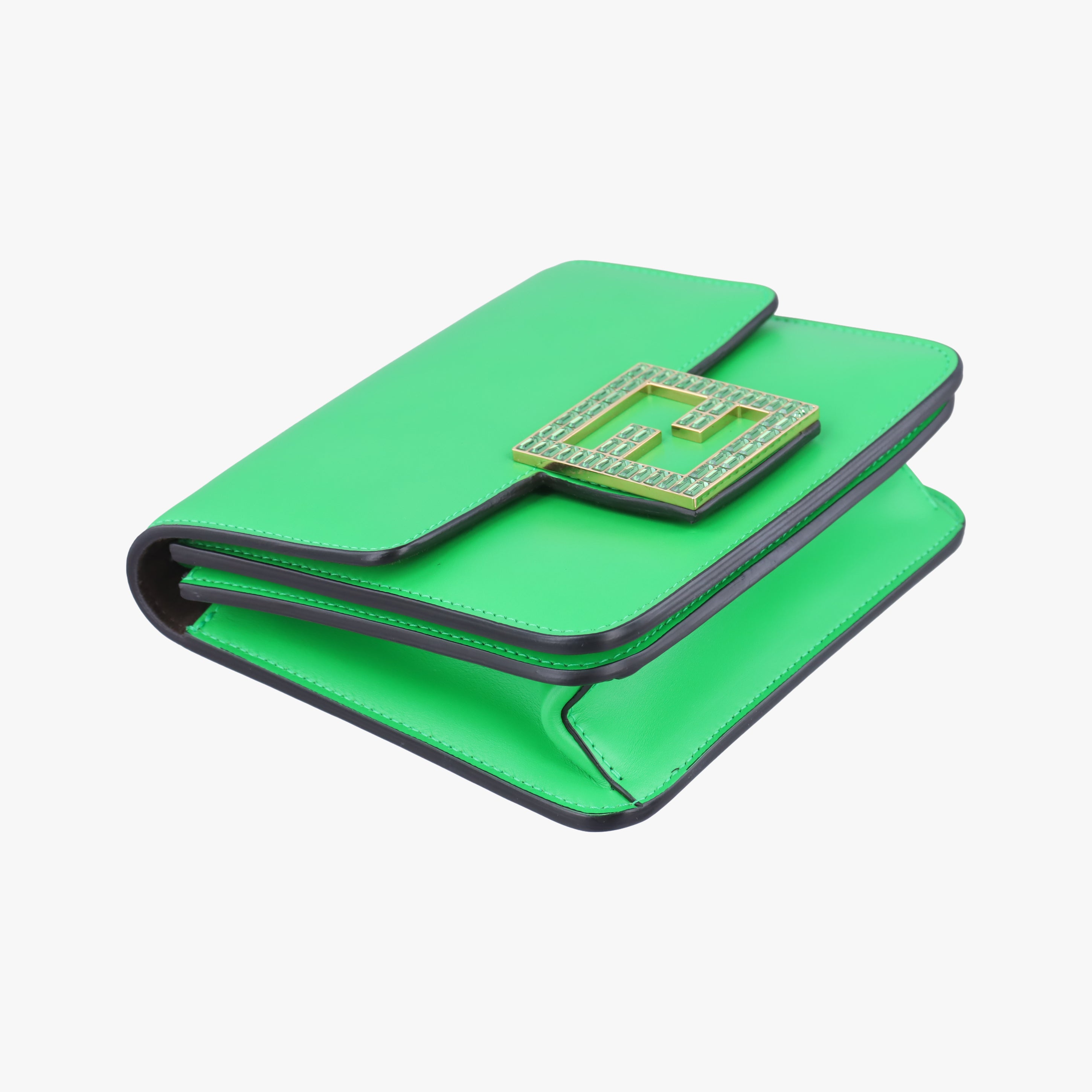 Pre-owned Fendi Fab Green Leather 8BT325 shoulderbag | stylenewstar