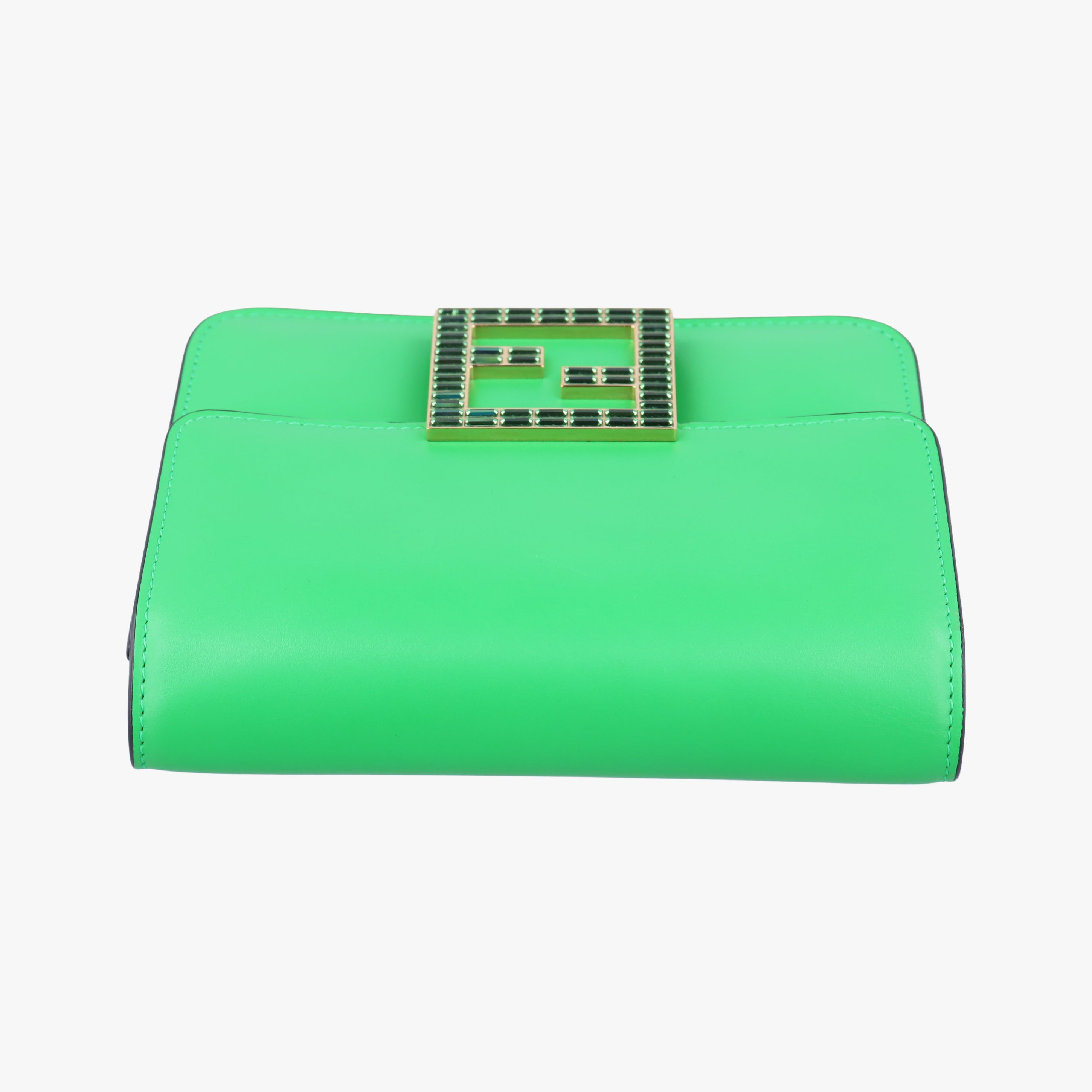 Pre-owned Fendi Fab Green Leather 8BT325 shoulderbag | stylenewstar