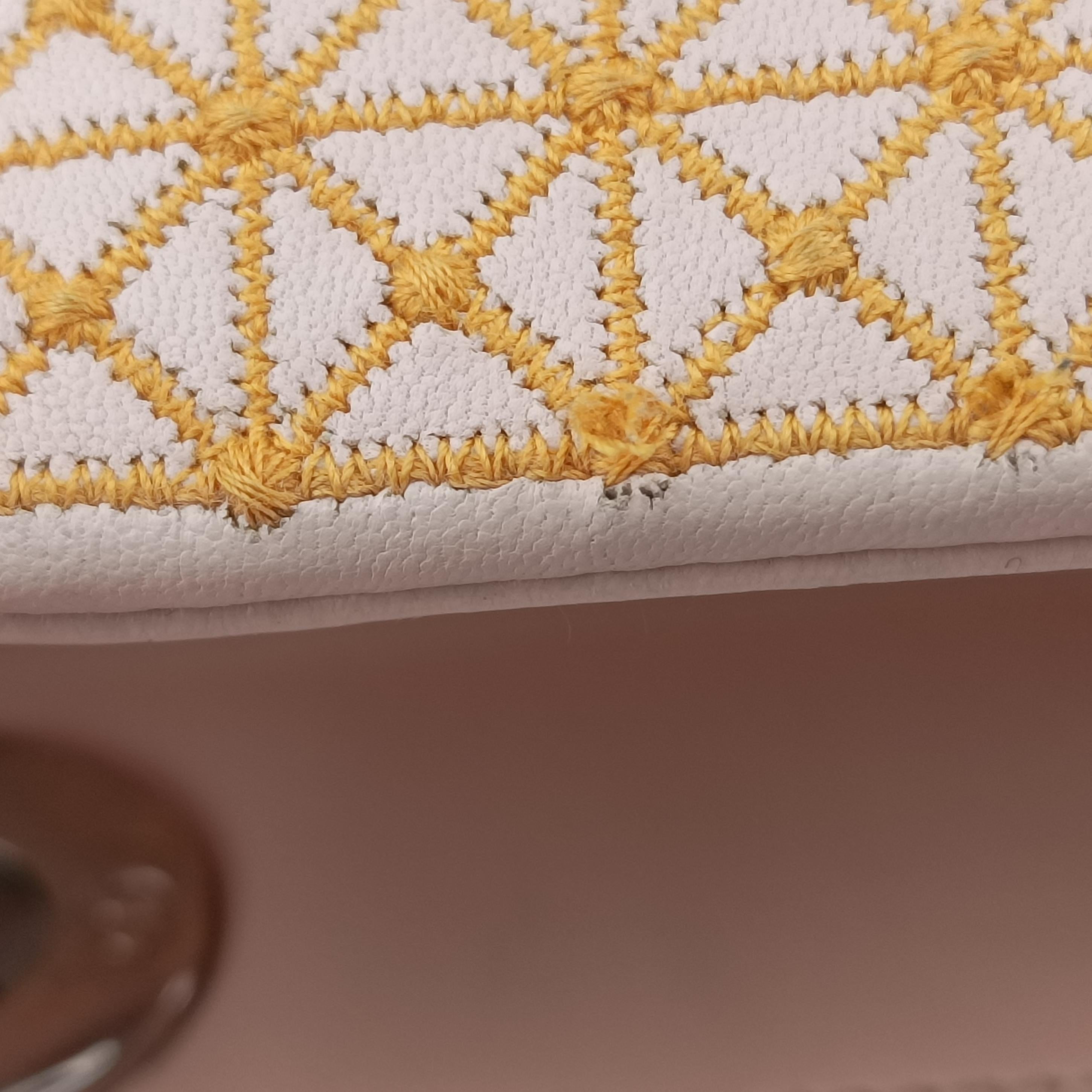 Pre-owned Christian Dior Lady Dior orange×beige lambskin  shoulderbag | stylenewstar