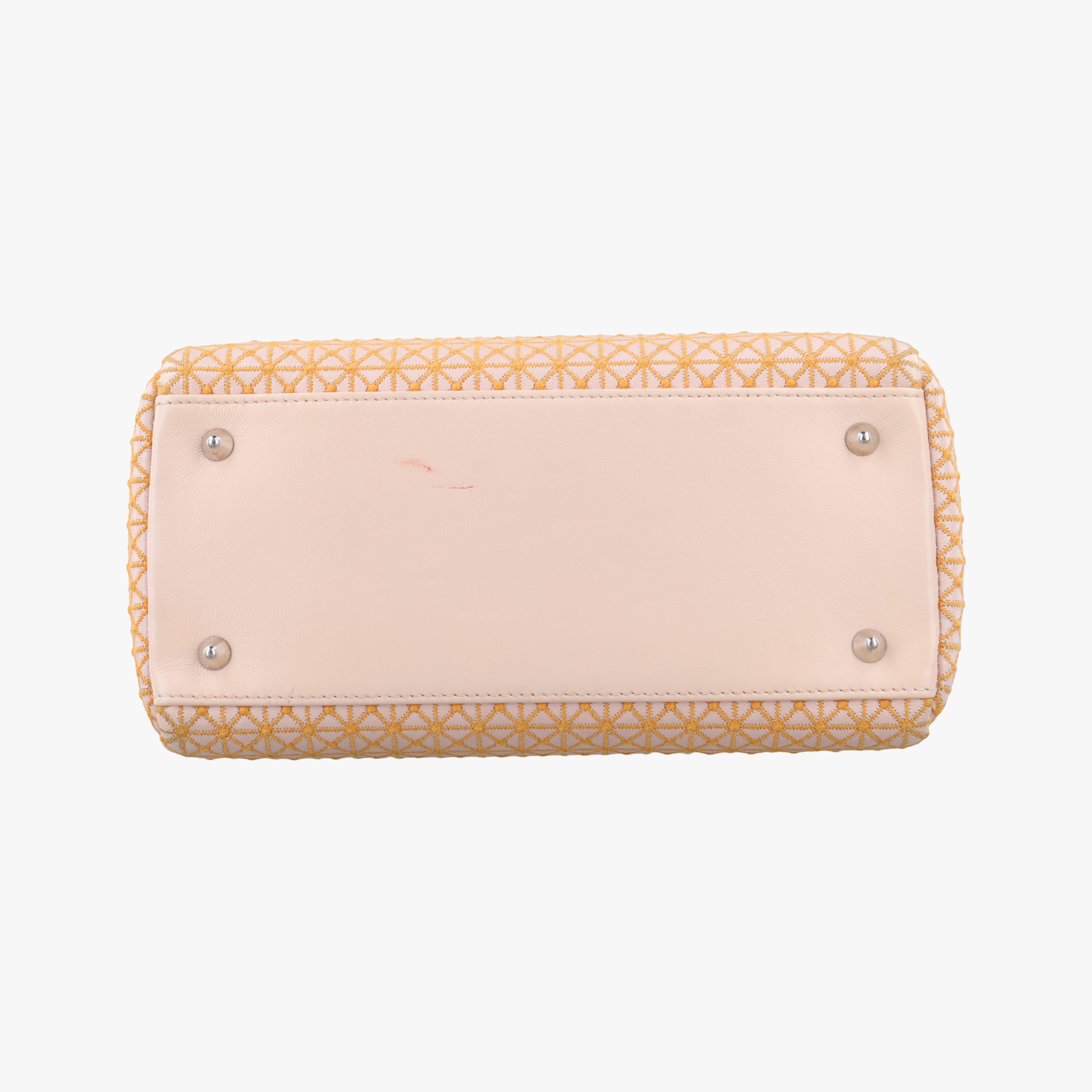 Pre-owned Christian Dior Lady Dior orange×beige lambskin  shoulderbag | stylenewstar