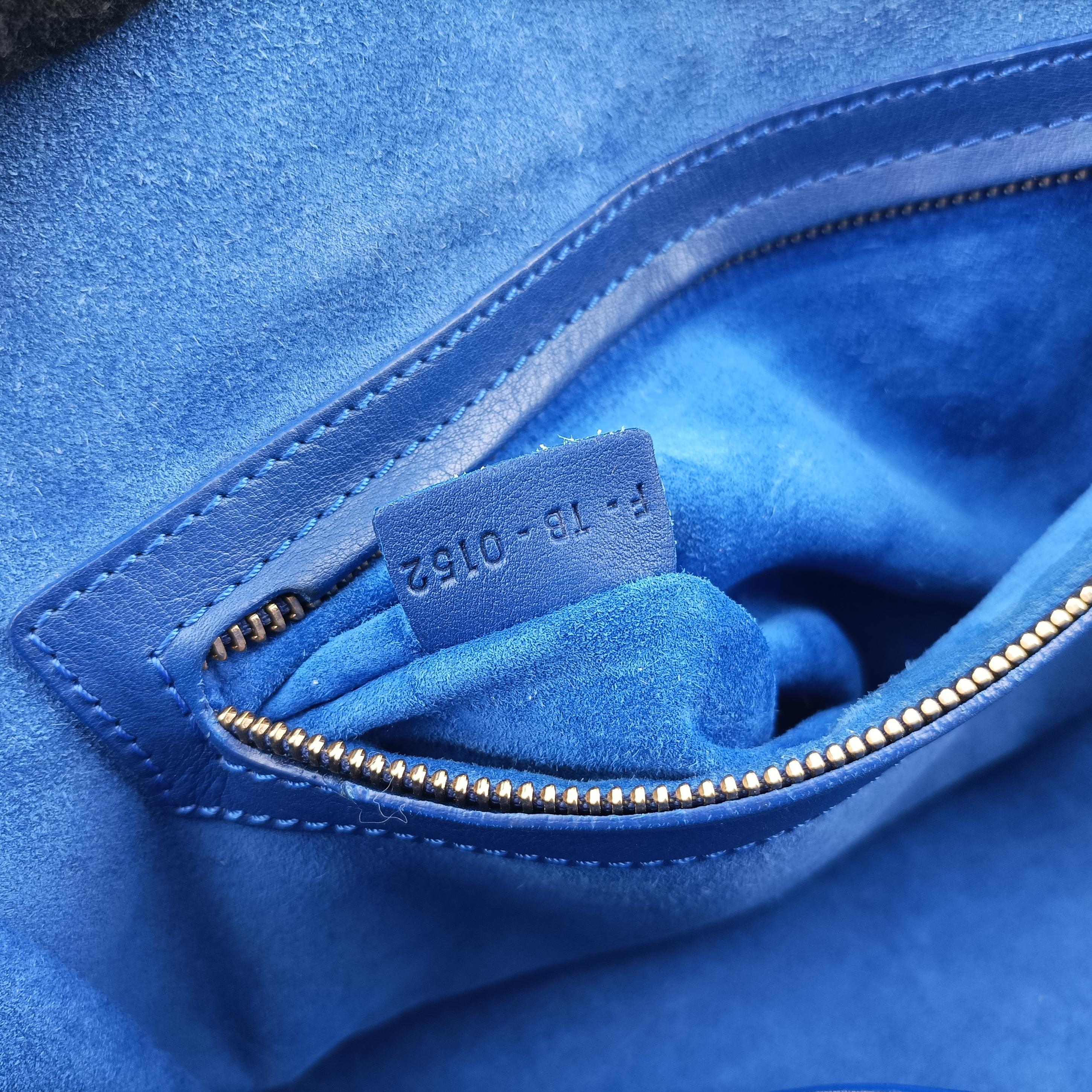 Pre-owned Celine Luggage Phantom Tote Blue leather  handbag | stylenewstar