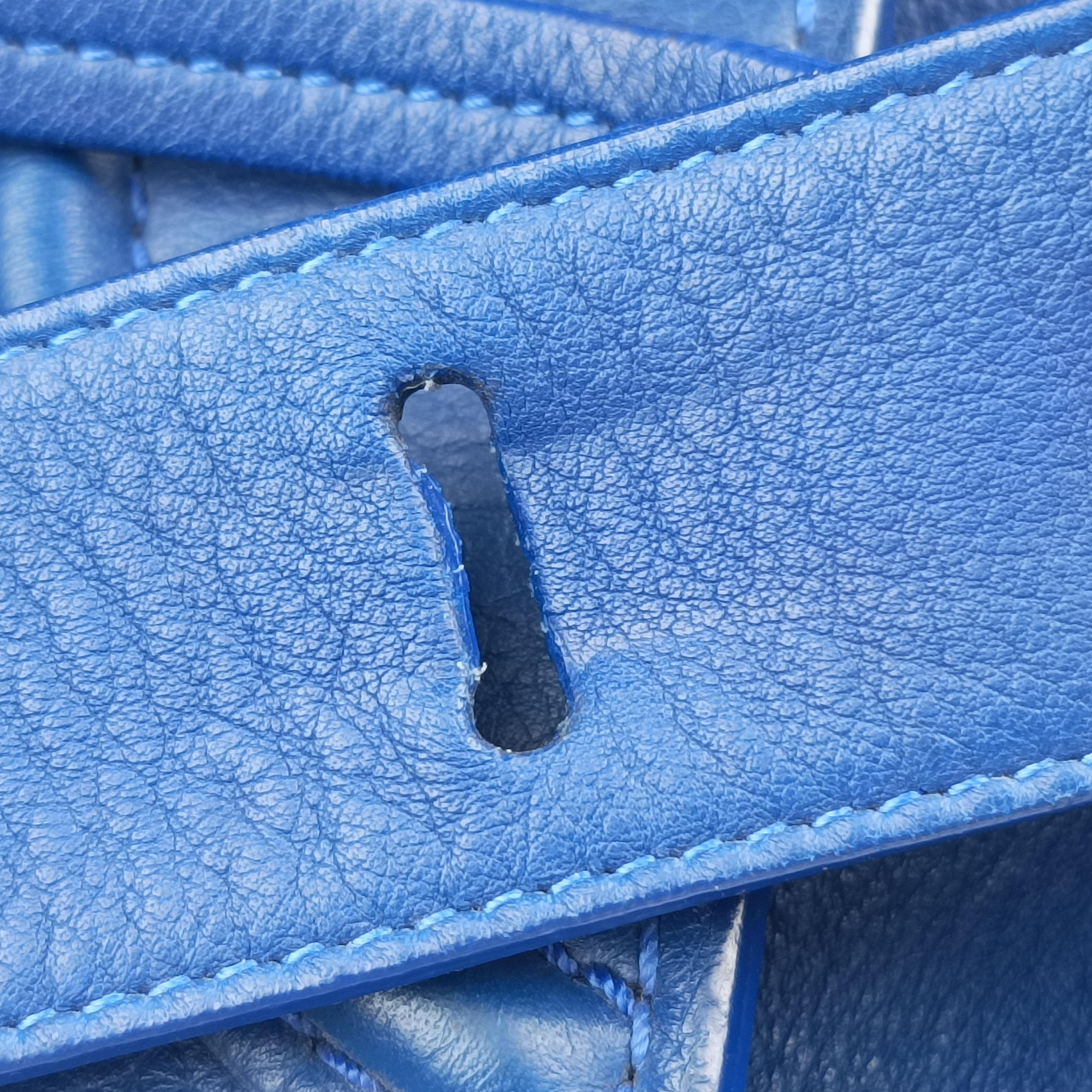 Pre-owned Celine Luggage Phantom Tote Blue leather  handbag | stylenewstar