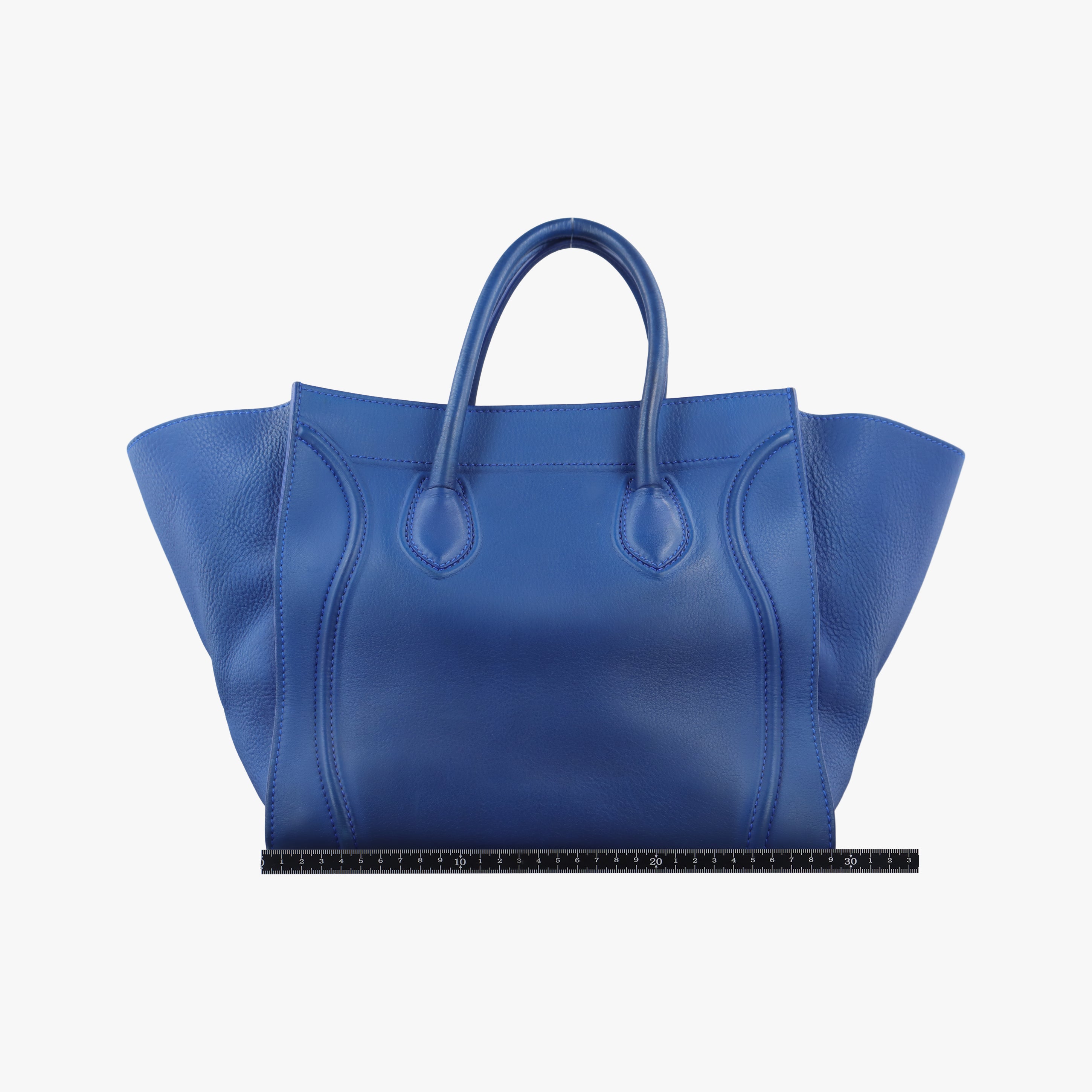 Pre-owned Celine Luggage Phantom Tote Blue leather  handbag | stylenewstar