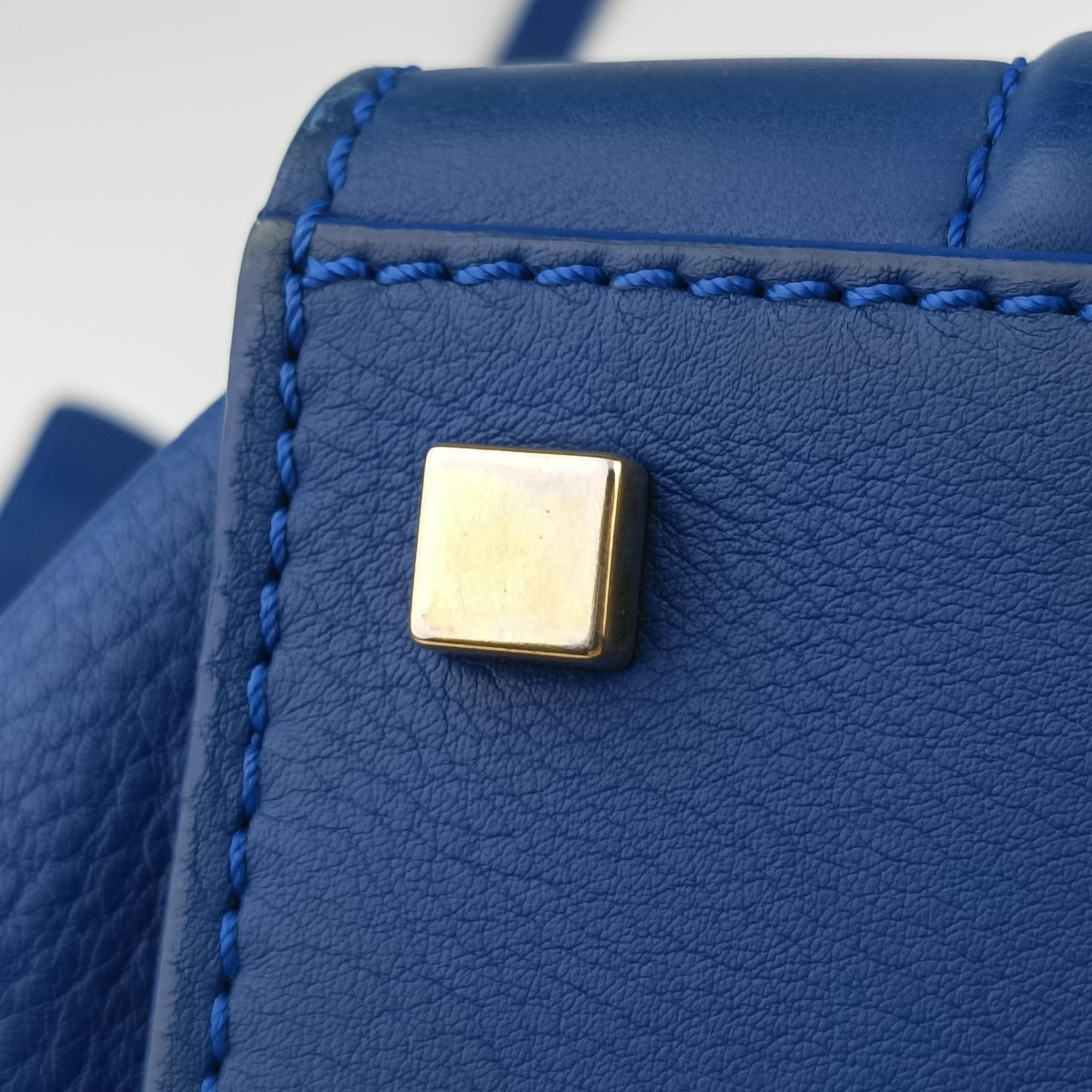Pre-owned Celine Luggage Phantom Tote Blue leather  handbag | stylenewstar