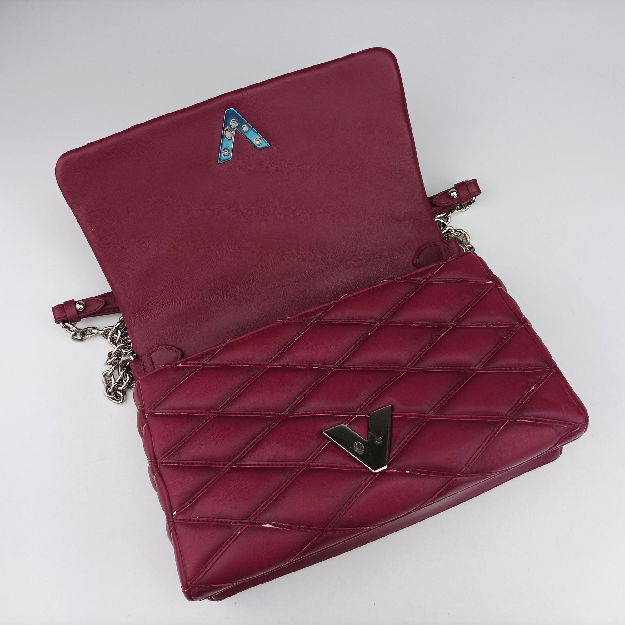Pre-owned Louis Vuitton GO-14 MM Bordeaux Leather  shoulderbag | stylenewstar