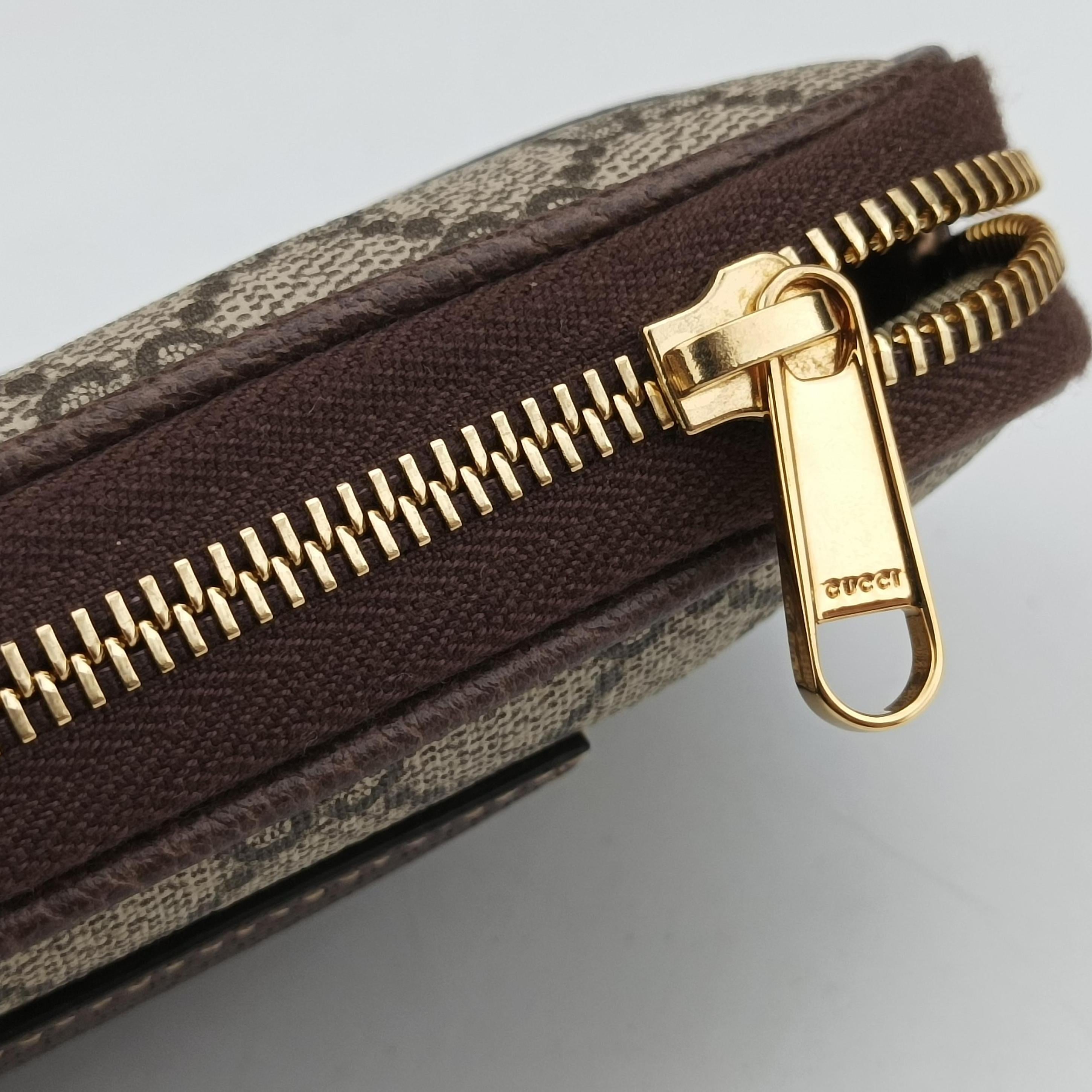 Pre-owned Gucci Ophidia Brown×green×red PVC coated canvas×leather 519308 bum bag/waist bag | stylenewstar