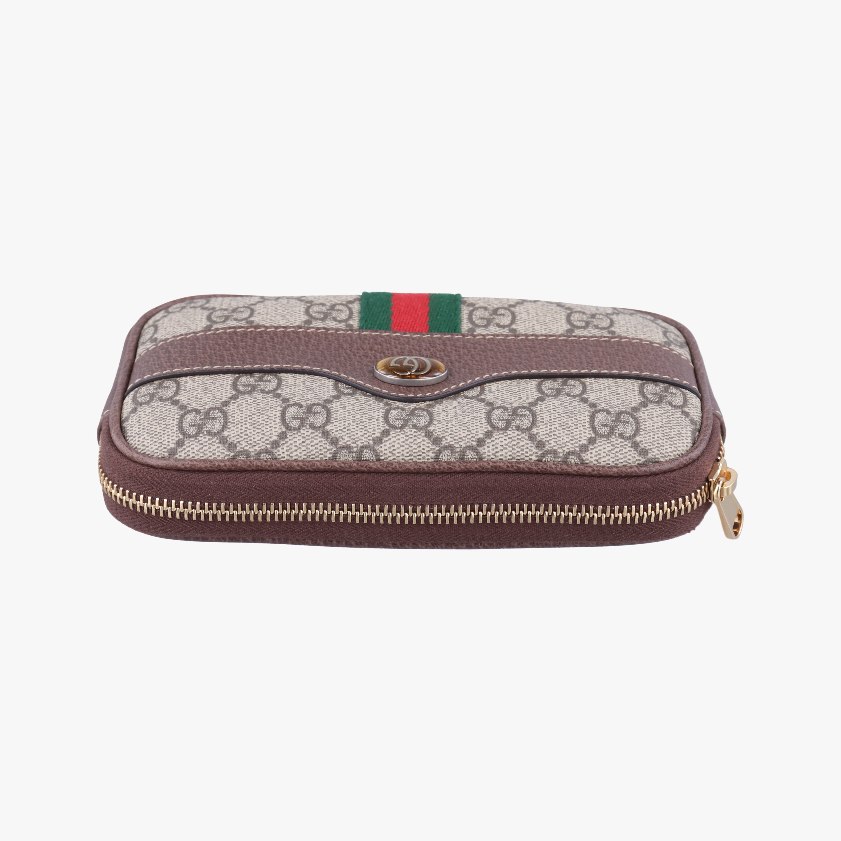 Pre-owned Gucci Ophidia Brown×green×red PVC coated canvas×leather 519308 bum bag/waist bag | stylenewstar