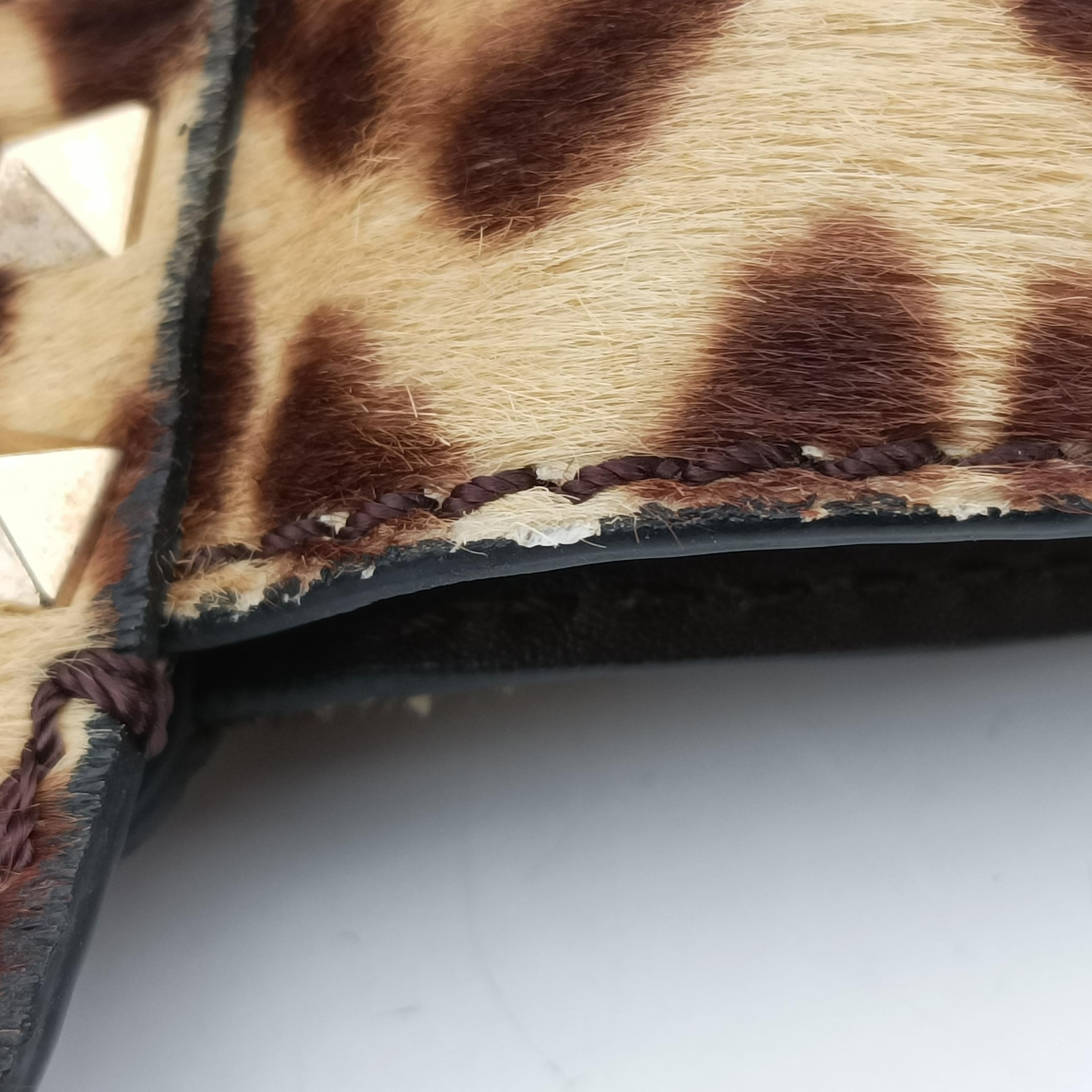 Pre-owned Valentino Rockstud Multicolour ponyhair  shoulderbag | stylenewstar