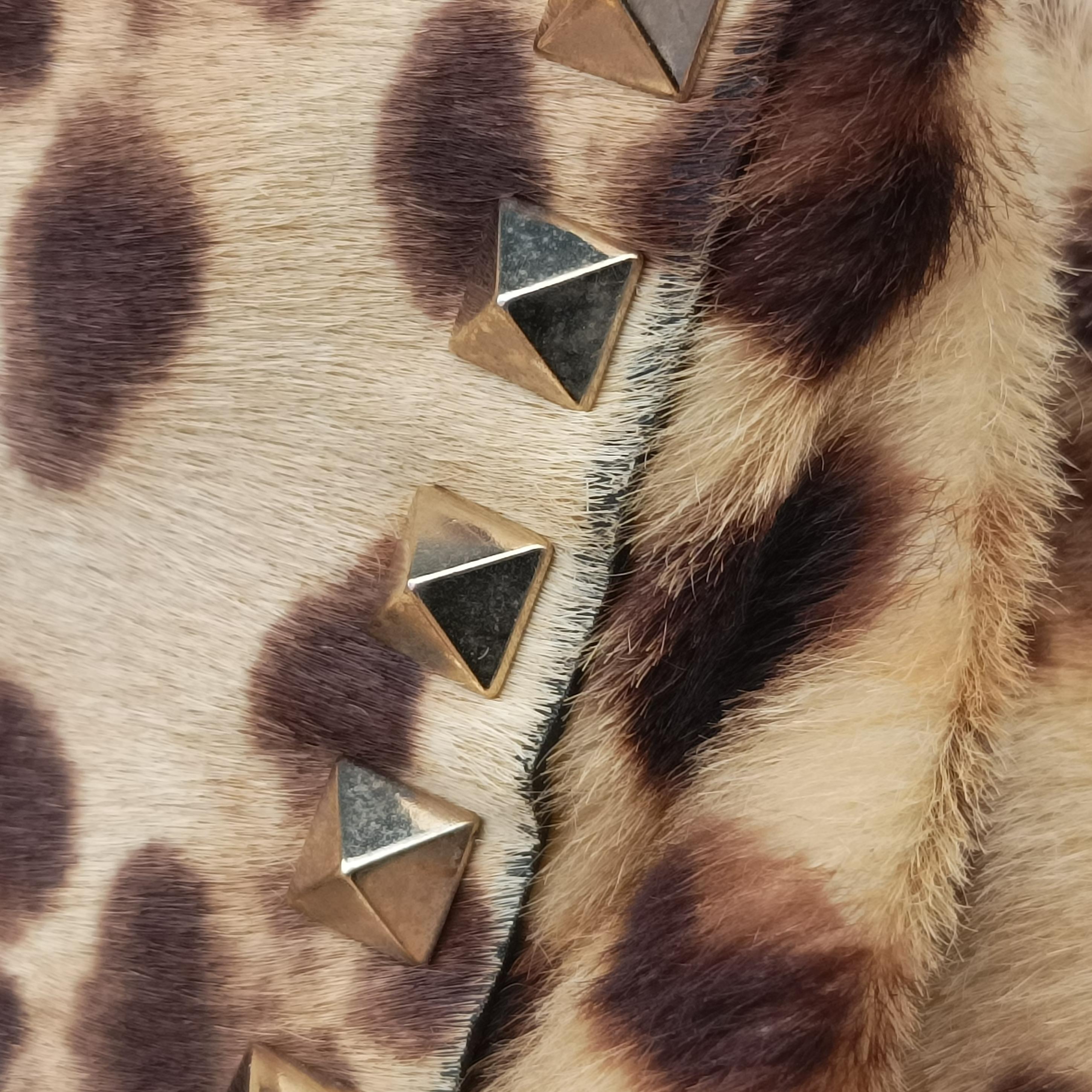 Pre-owned Valentino Rockstud Multicolour ponyhair  shoulderbag | stylenewstar