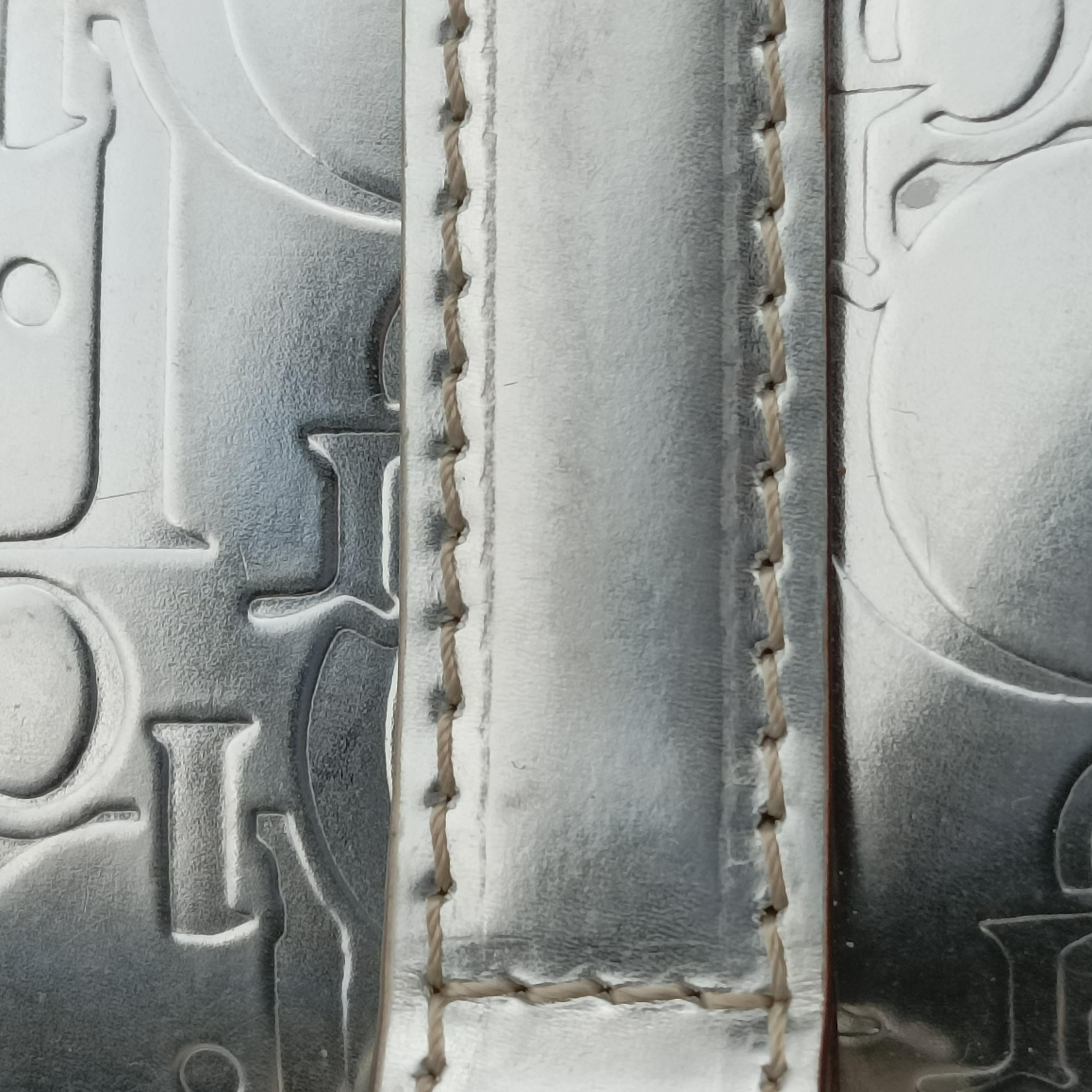Pre-owned Christian Dior Ultimate Trotter pattern Silver Patent  handbag | stylenewstar