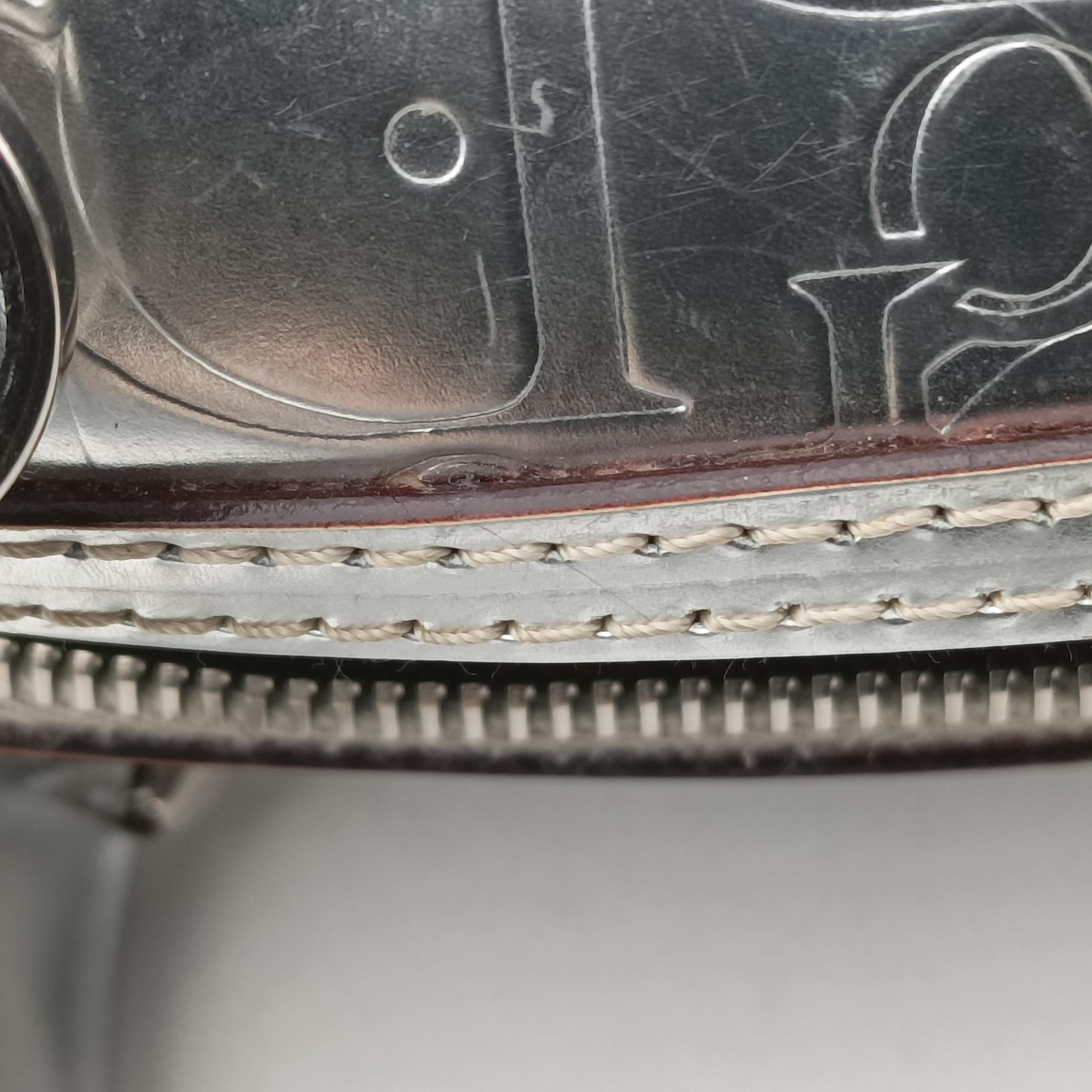 Pre-owned Christian Dior Ultimate Trotter pattern Silver Patent  handbag | stylenewstar