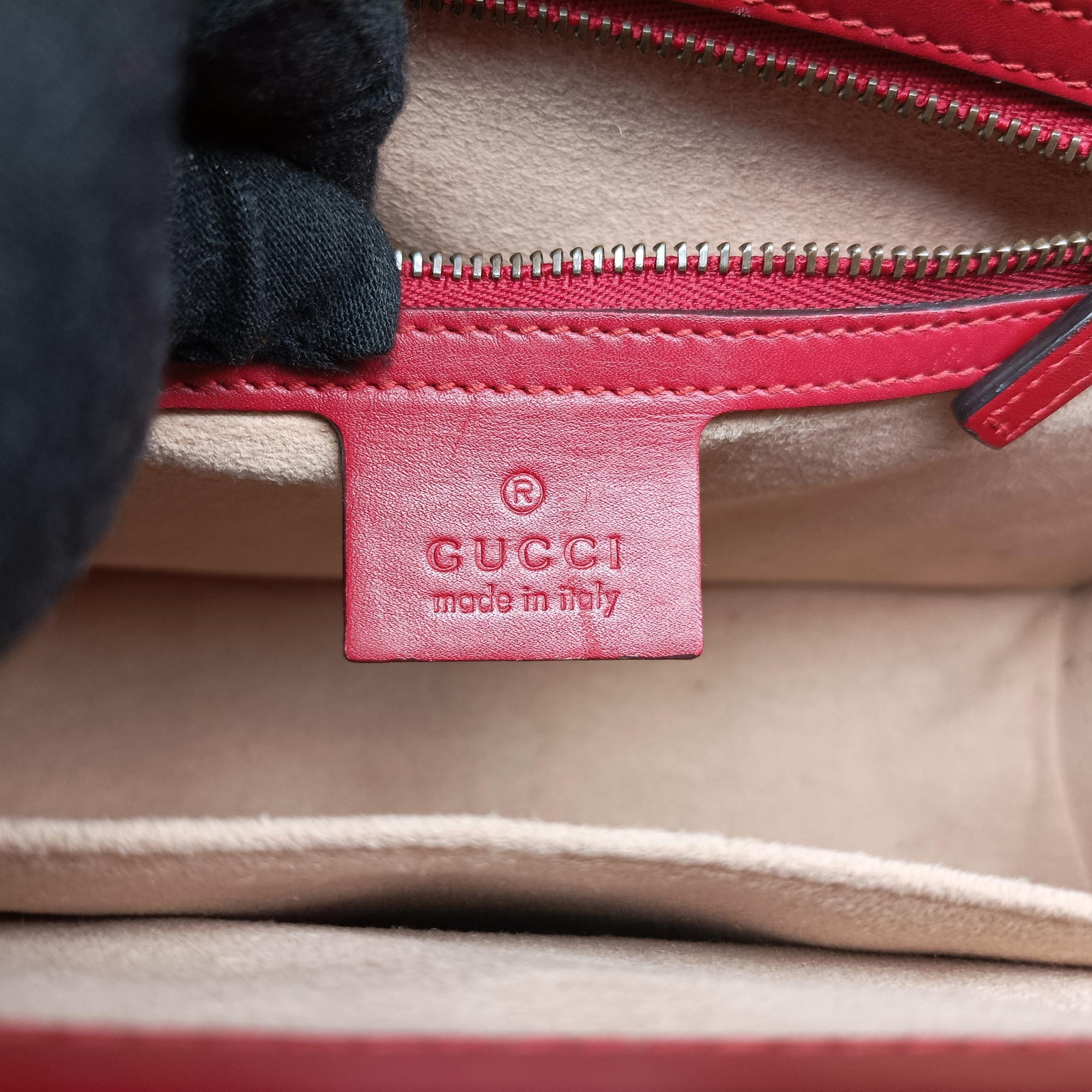 Pre-owned Gucci Queen Margaret White×Red×Blue×Pink Leather 476541 shoulderbag | stylenewstar