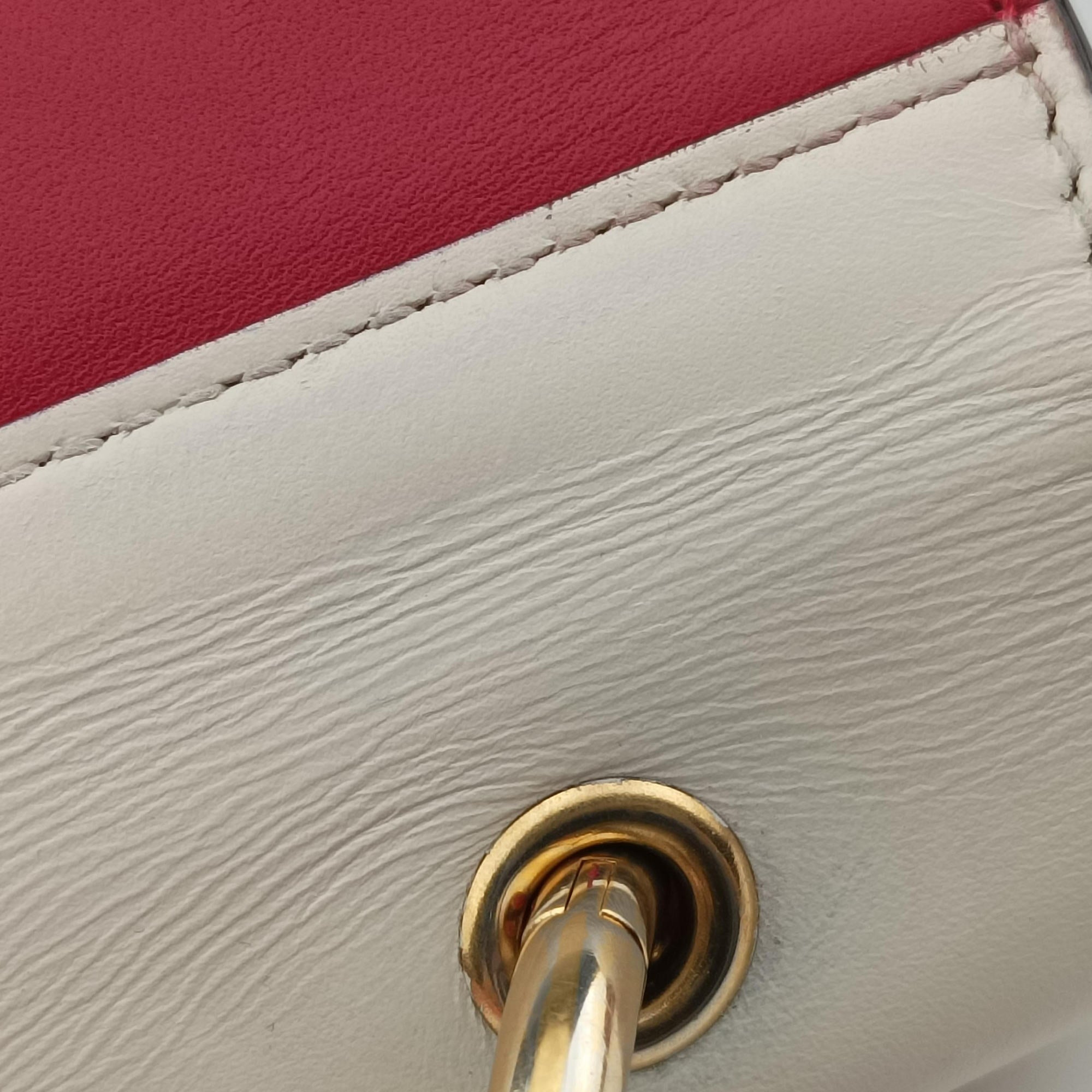 Pre-owned Gucci Queen Margaret White×Red×Blue×Pink Leather 476541 shoulderbag | stylenewstar