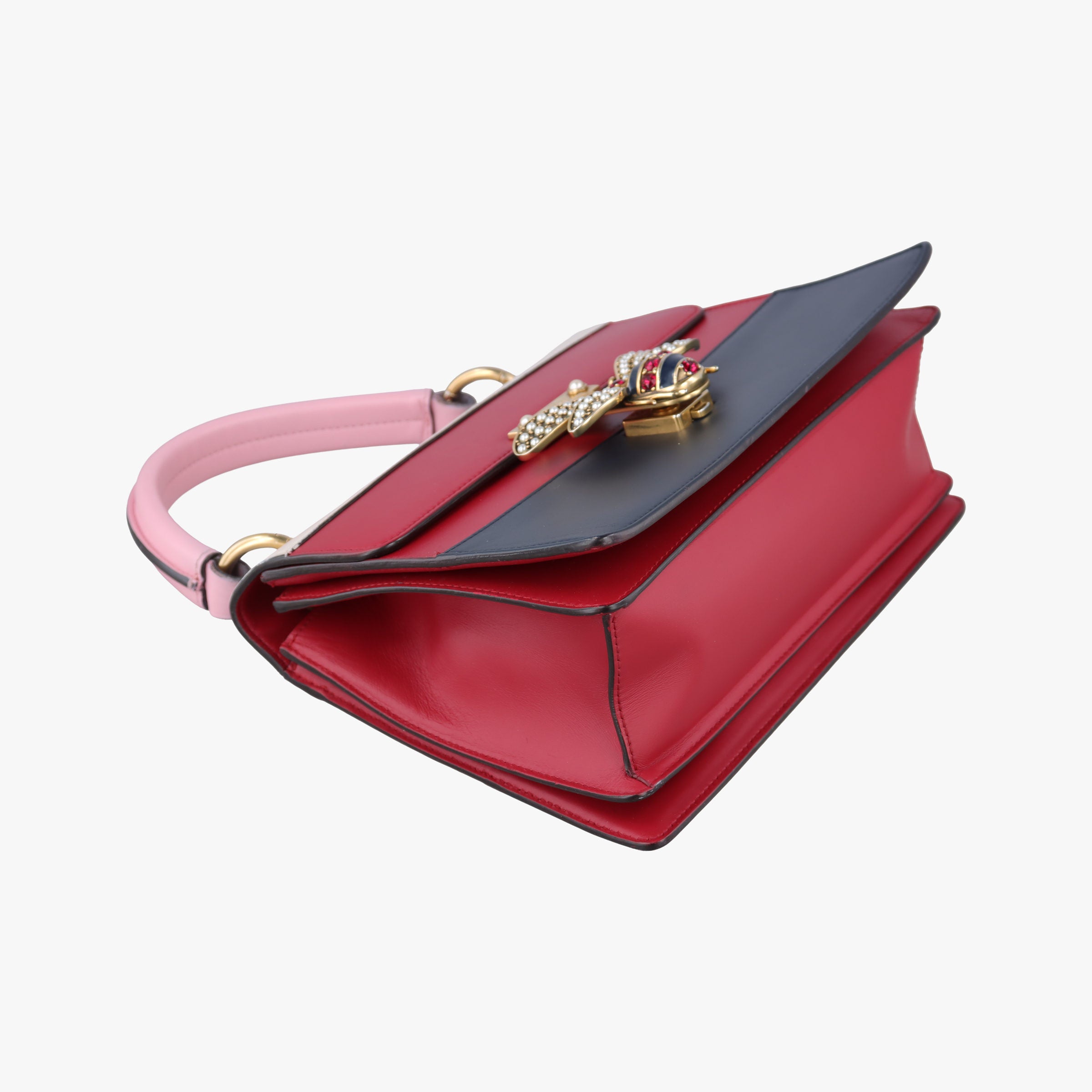 Pre-owned Gucci Queen Margaret White×Red×Blue×Pink Leather 476541 shoulderbag | stylenewstar
