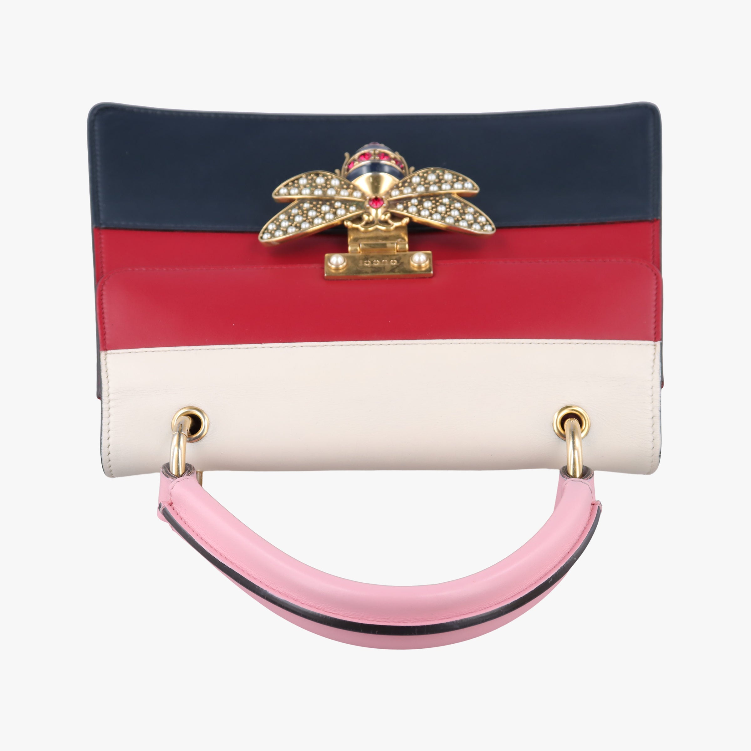 Pre-owned Gucci Queen Margaret White×Red×Blue×Pink Leather 476541 shoulderbag | stylenewstar