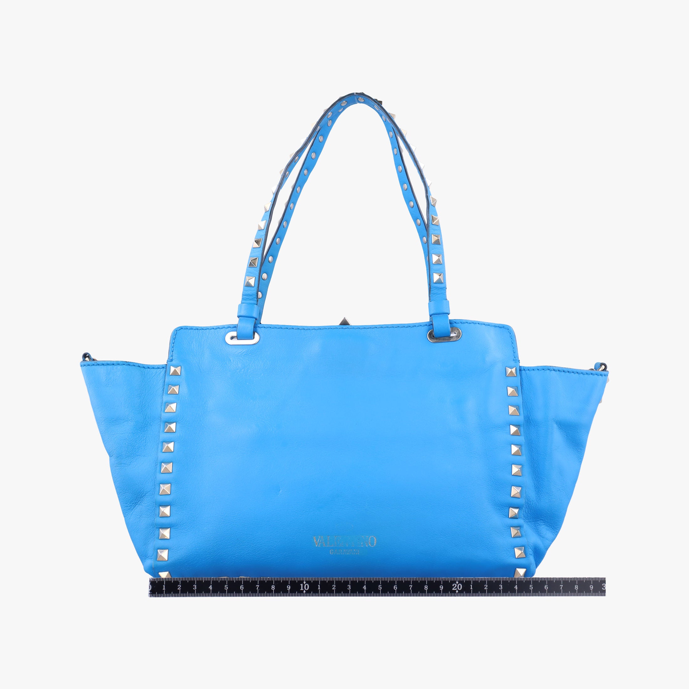 Pre-owned Valentino Rockstud Blue Leather  shoulderbag | stylenewstar
