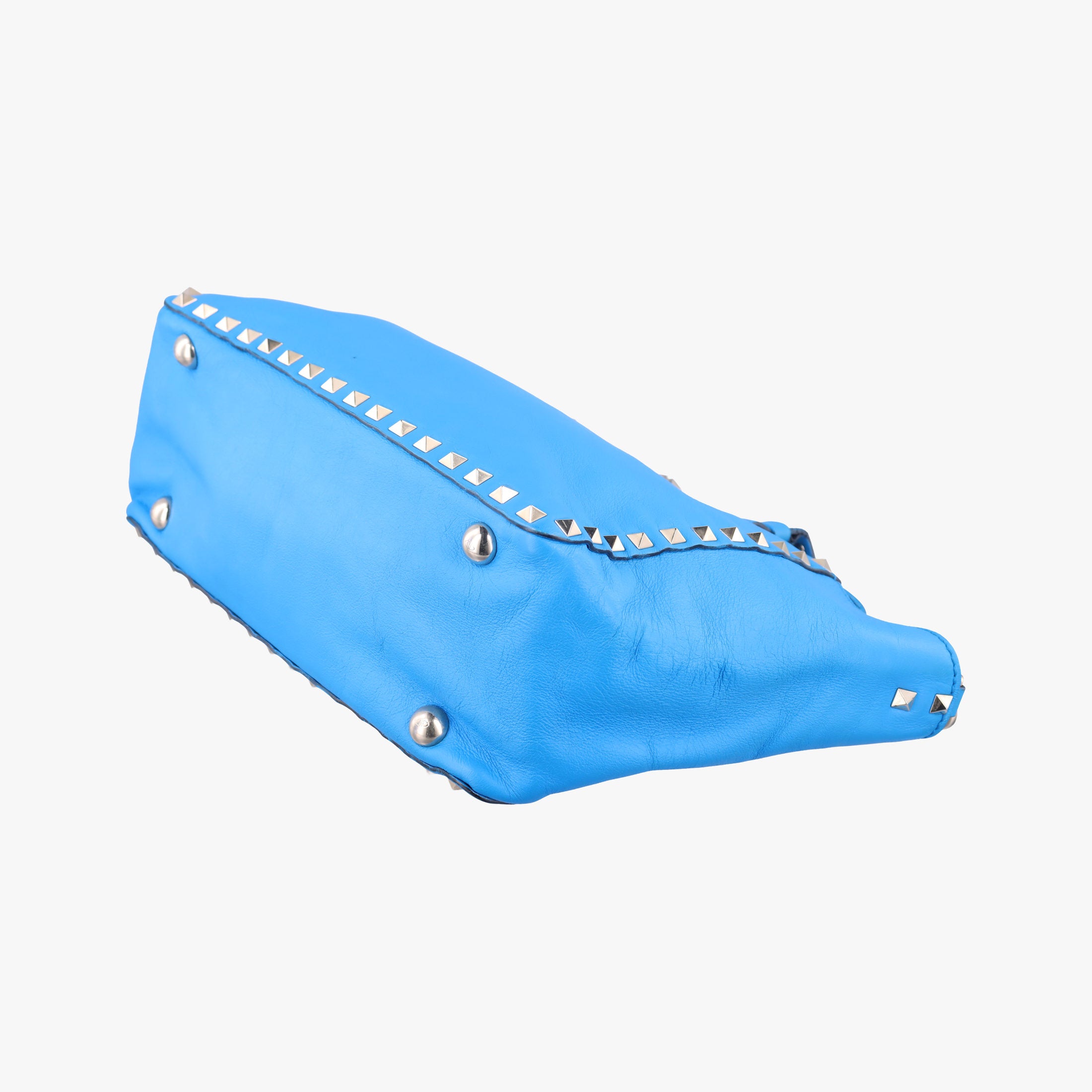 Pre-owned Valentino Rockstud Blue Leather  shoulderbag | stylenewstar