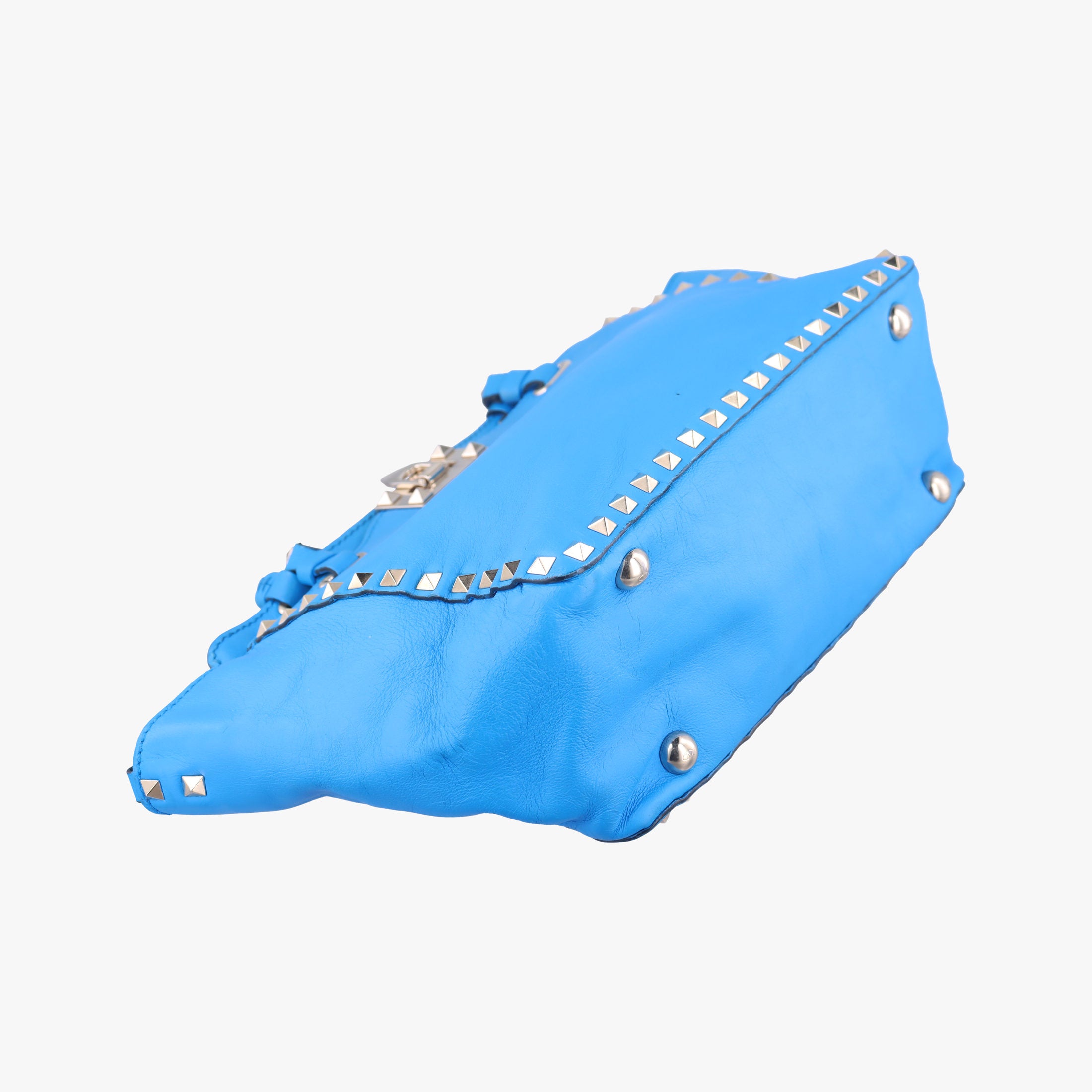 Pre-owned Valentino Rockstud Blue Leather  shoulderbag | stylenewstar