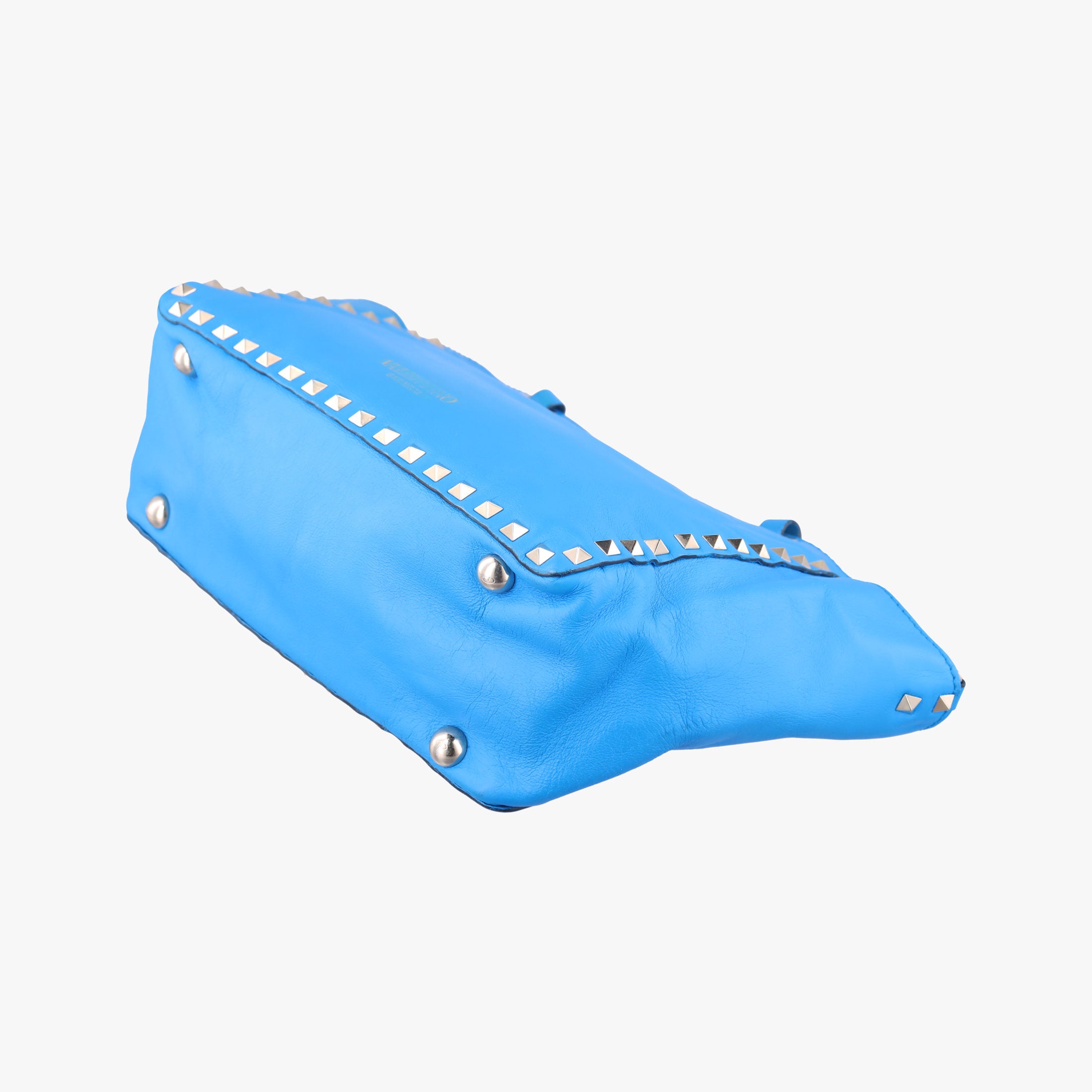 Pre-owned Valentino Rockstud Blue Leather  shoulderbag | stylenewstar