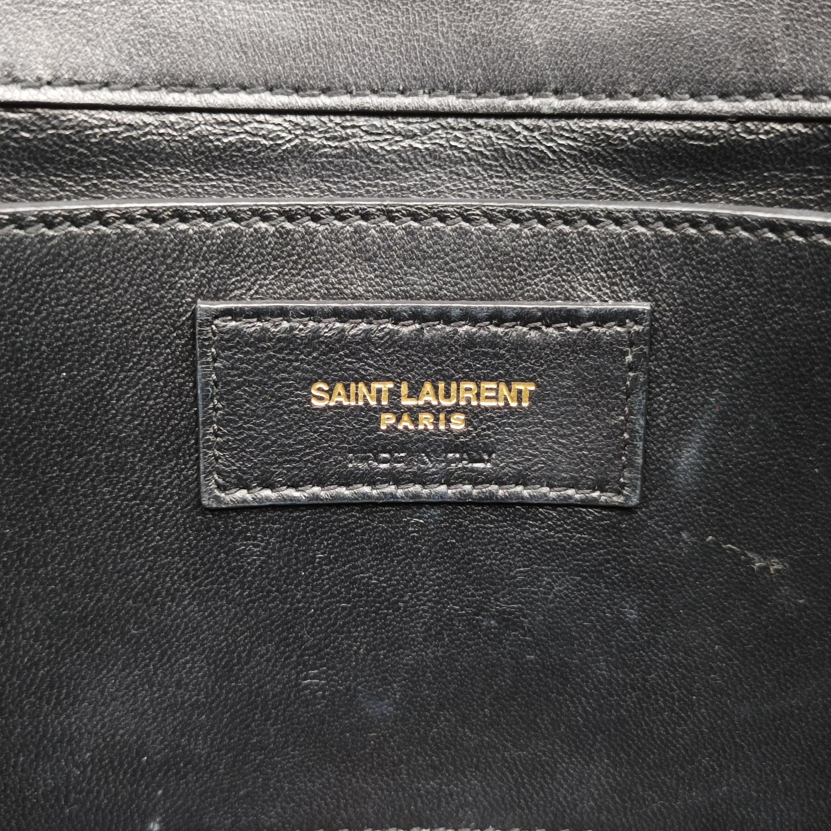 Pre-owned Yves Saint Laurent KATE Black×Multicolour Suede 455263 shoulderbag | stylenewstar