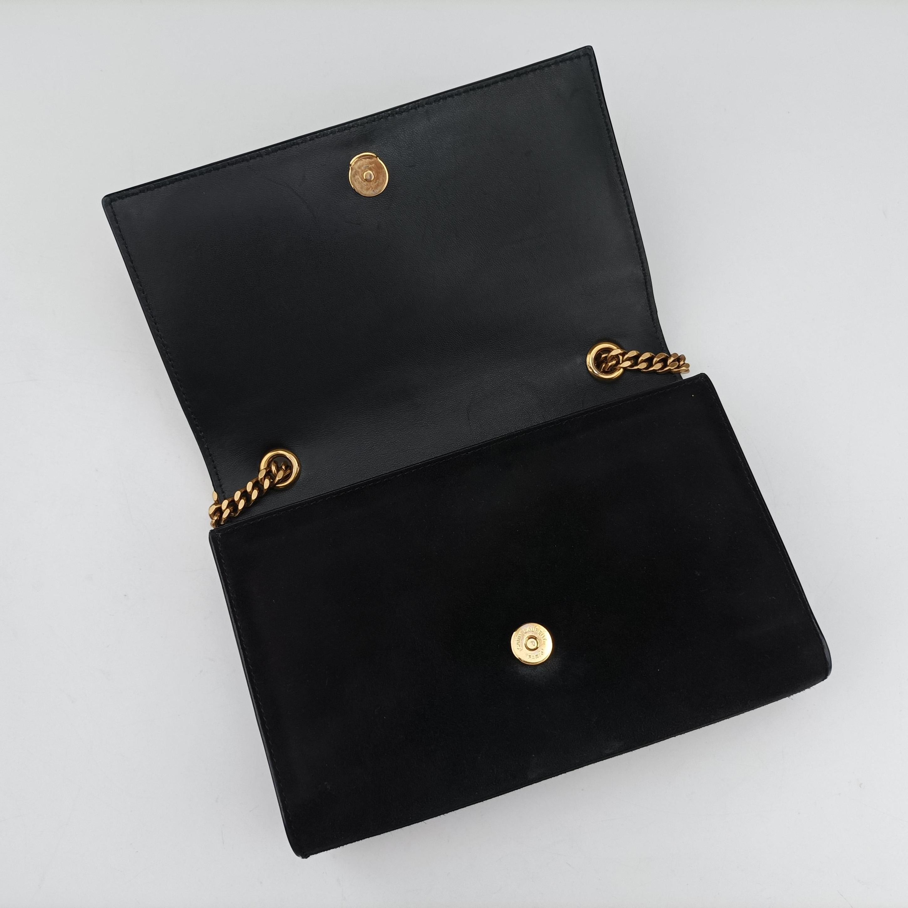 Pre-owned Yves Saint Laurent KATE Black×Multicolour Suede 455263 shoulderbag | stylenewstar