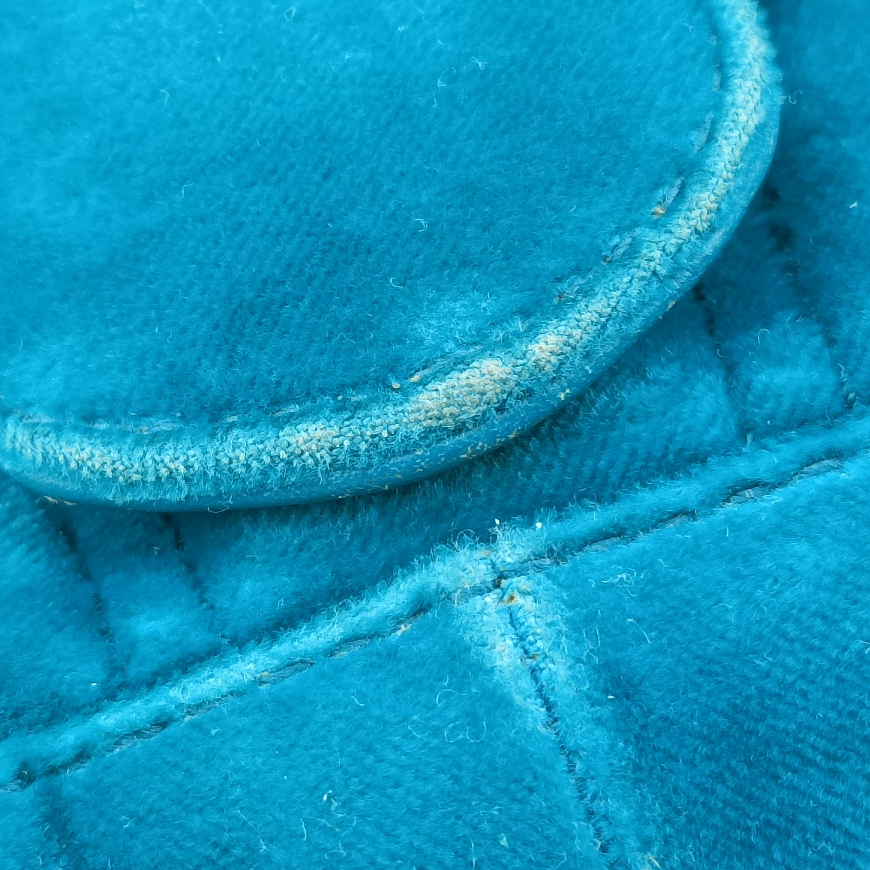 Pre-owned Gucci GG Marmont Blue velour 446744 shoulderbag | stylenewstar
