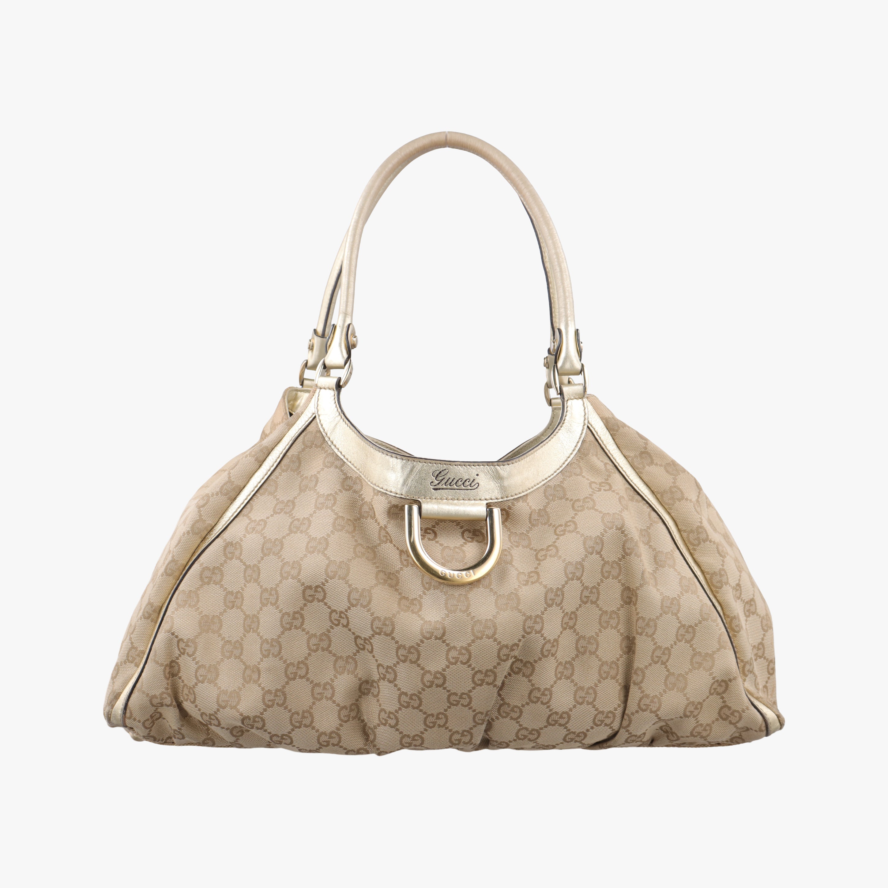 Secondhand Gucci Abbey D-ring Hobo Beige canvas 189835 handbag | stylenewstar