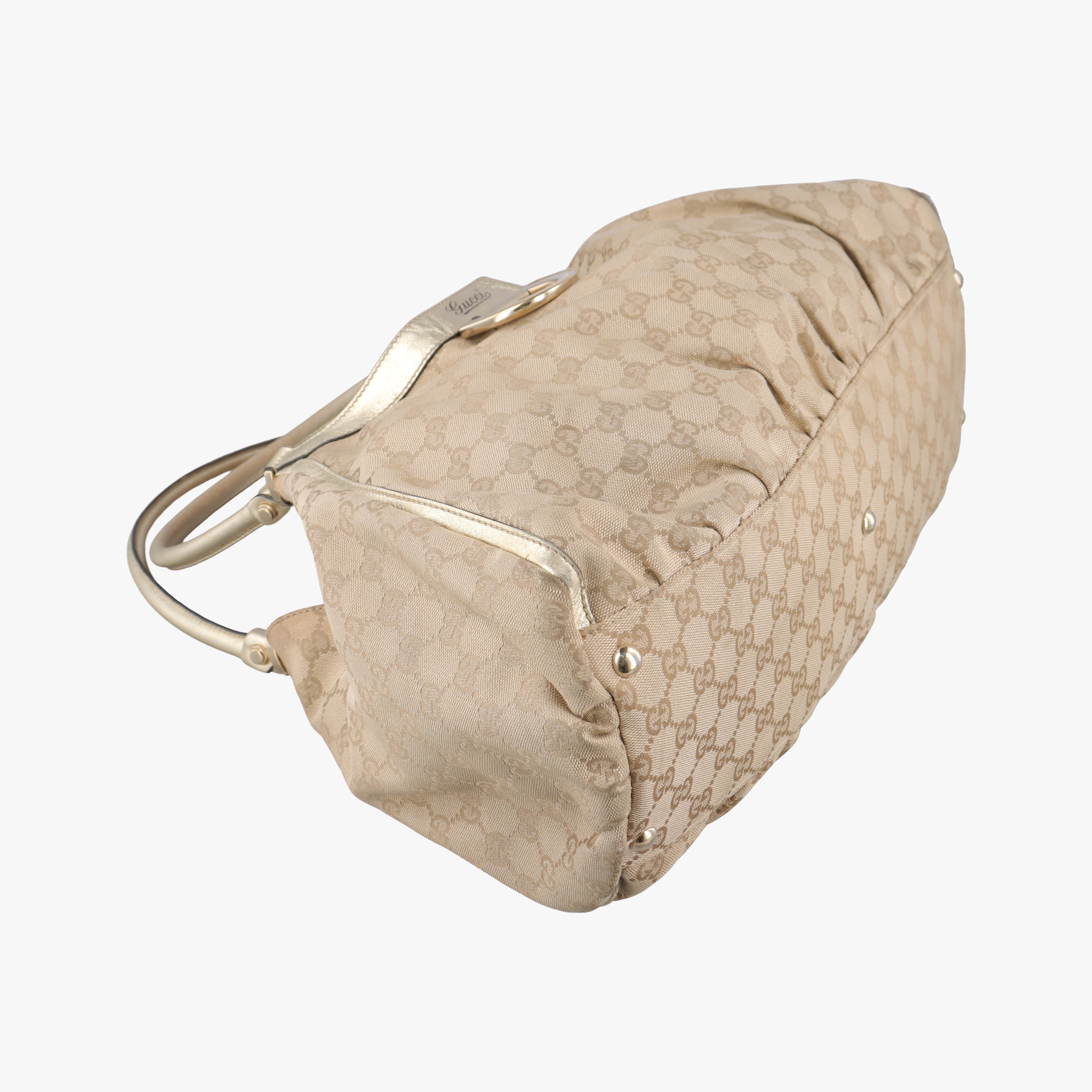 Secondhand Gucci Abbey D-ring Hobo Beige canvas 189835 handbag | stylenewstar
