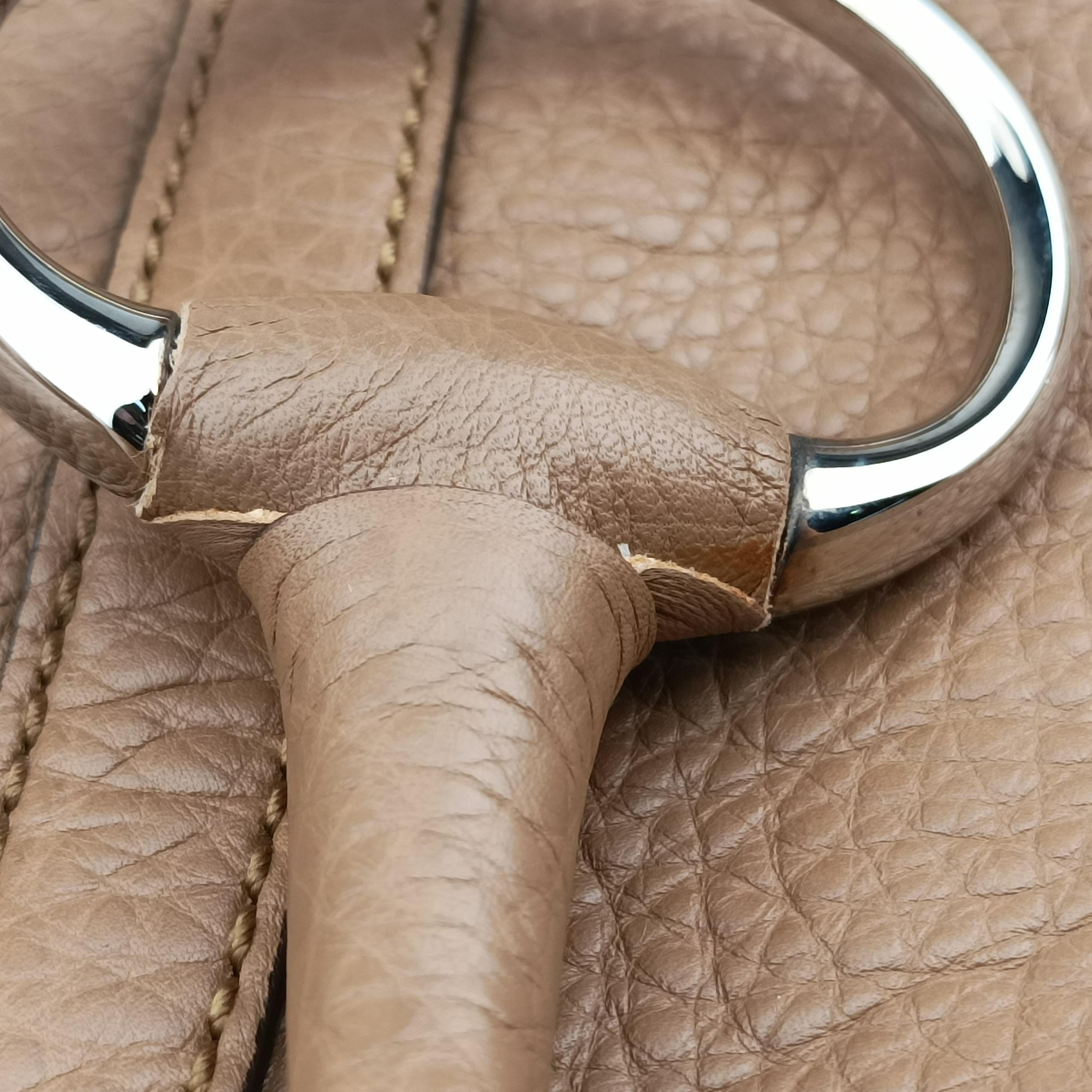 Pre-owned Gucci Icon Bit Brown Leather 228584 shoulderbag | stylenewstar