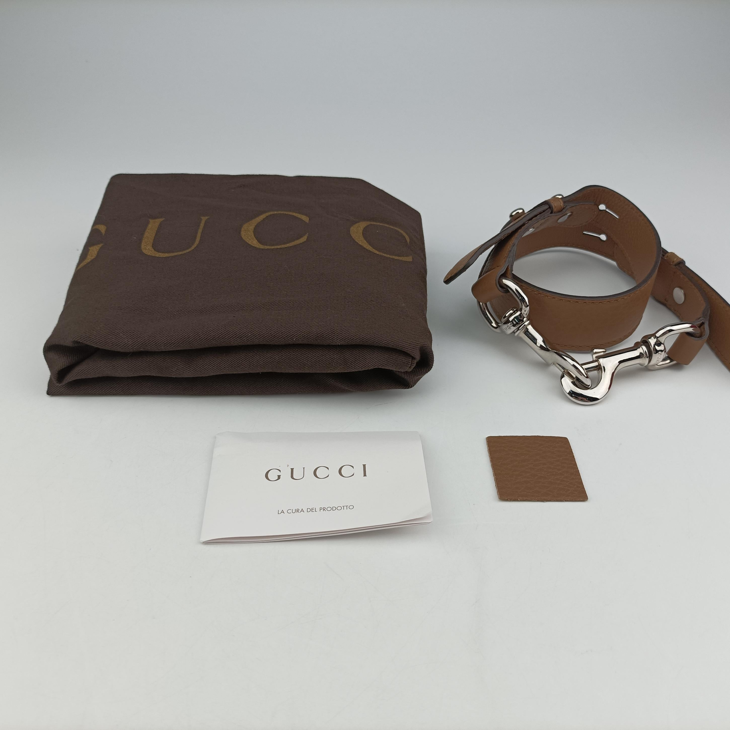 Pre-owned Gucci Icon Bit Brown Leather 228584 shoulderbag | stylenewstar