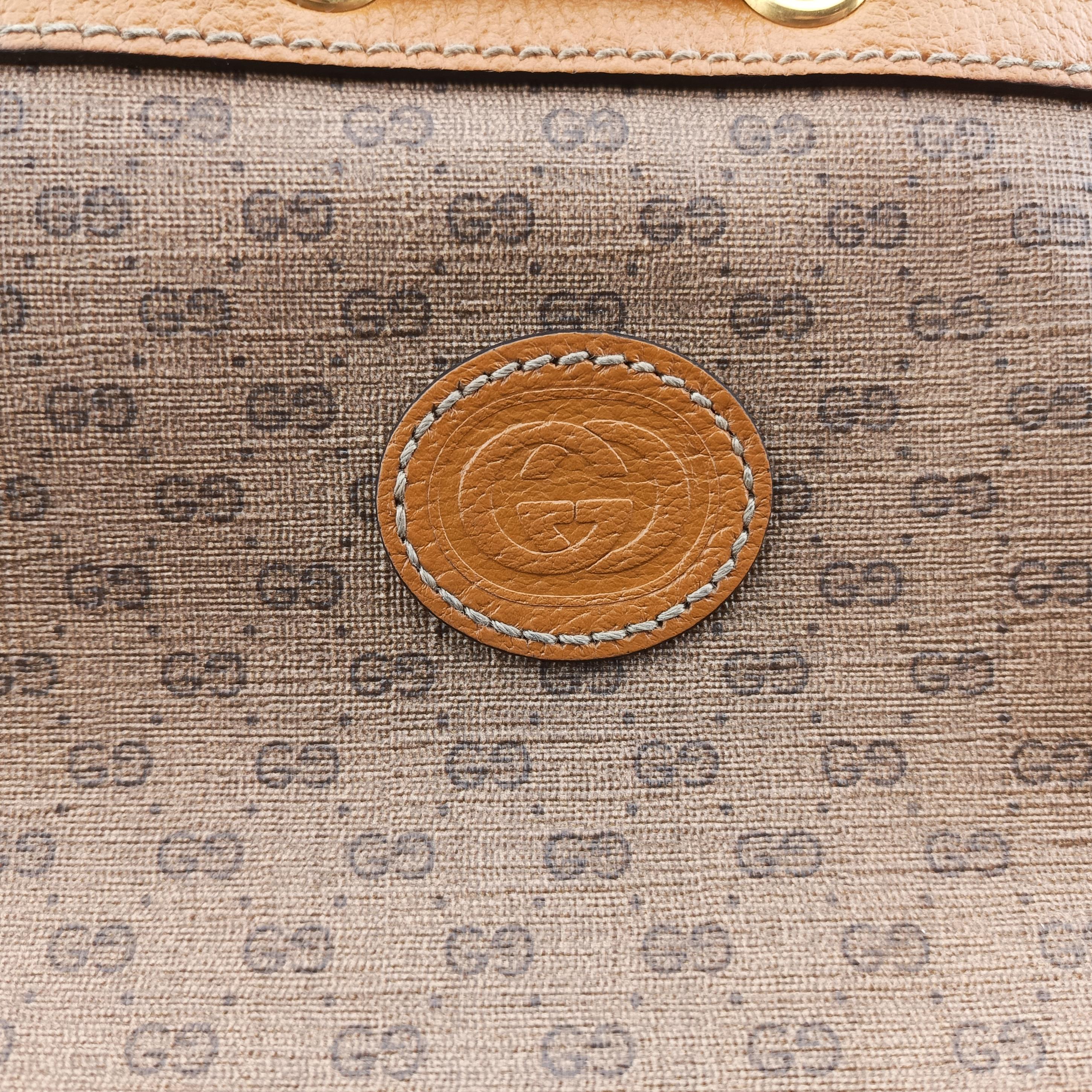 Pre-owned Gucci Micro GG/Small Bucket Bag Brown×multicolor PVC coated canvas 602691 shoulderbag | stylenewstar