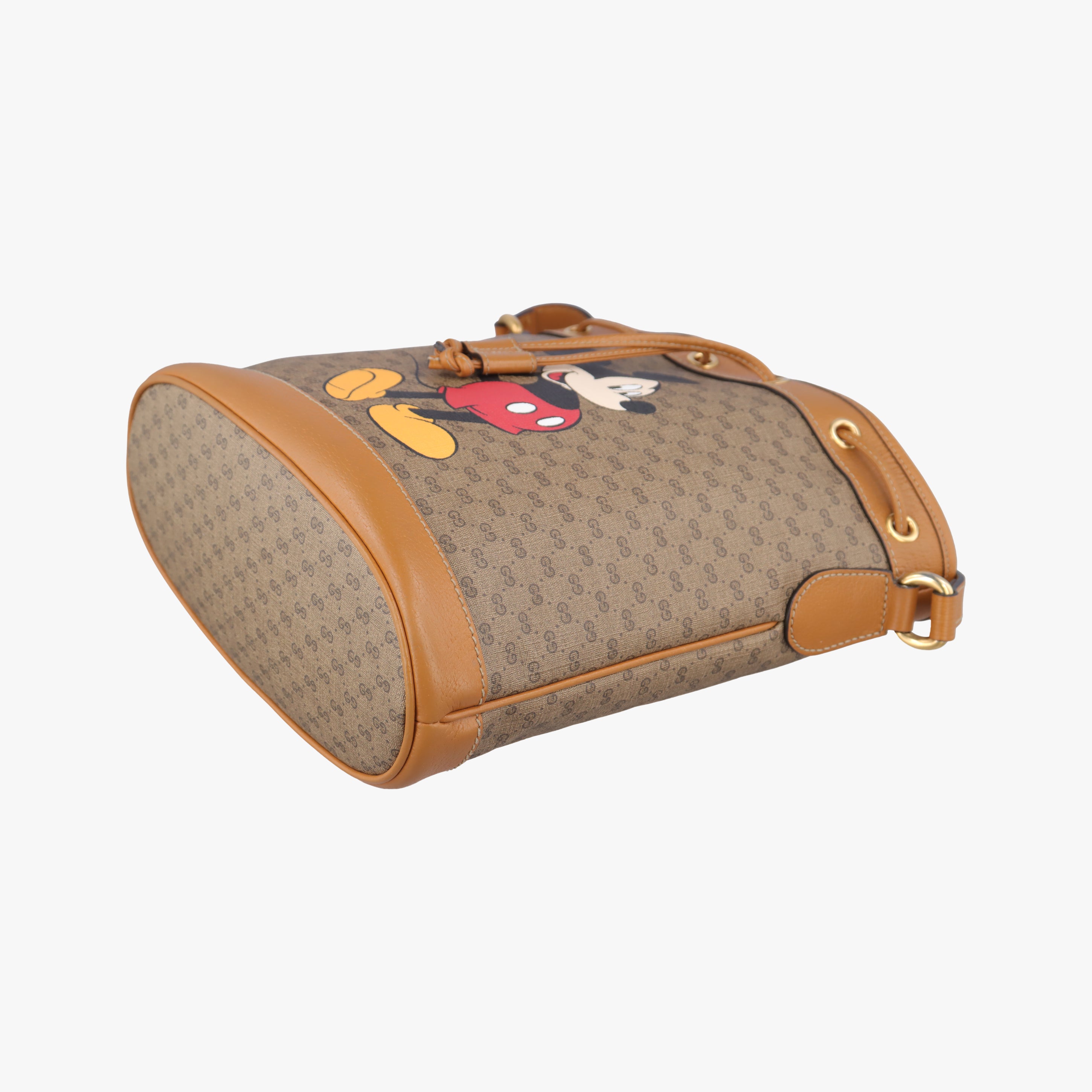Pre-owned Gucci Micro GG/Small Bucket Bag Brown×multicolor PVC coated canvas 602691 shoulderbag | stylenewstar