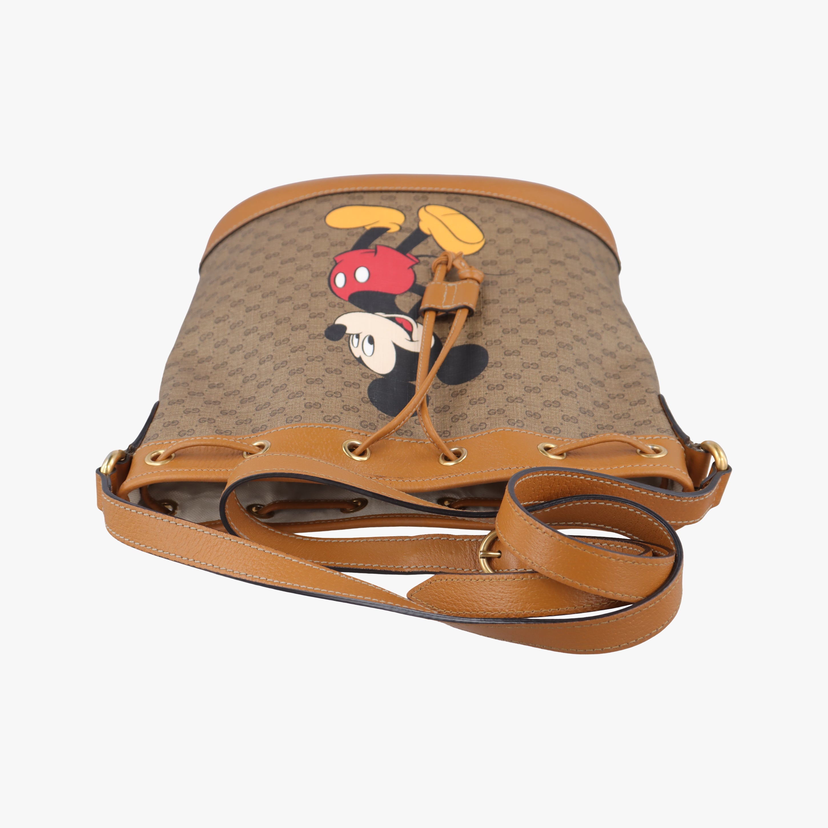 Pre-owned Gucci Micro GG/Small Bucket Bag Brown×multicolor PVC coated canvas 602691 shoulderbag | stylenewstar