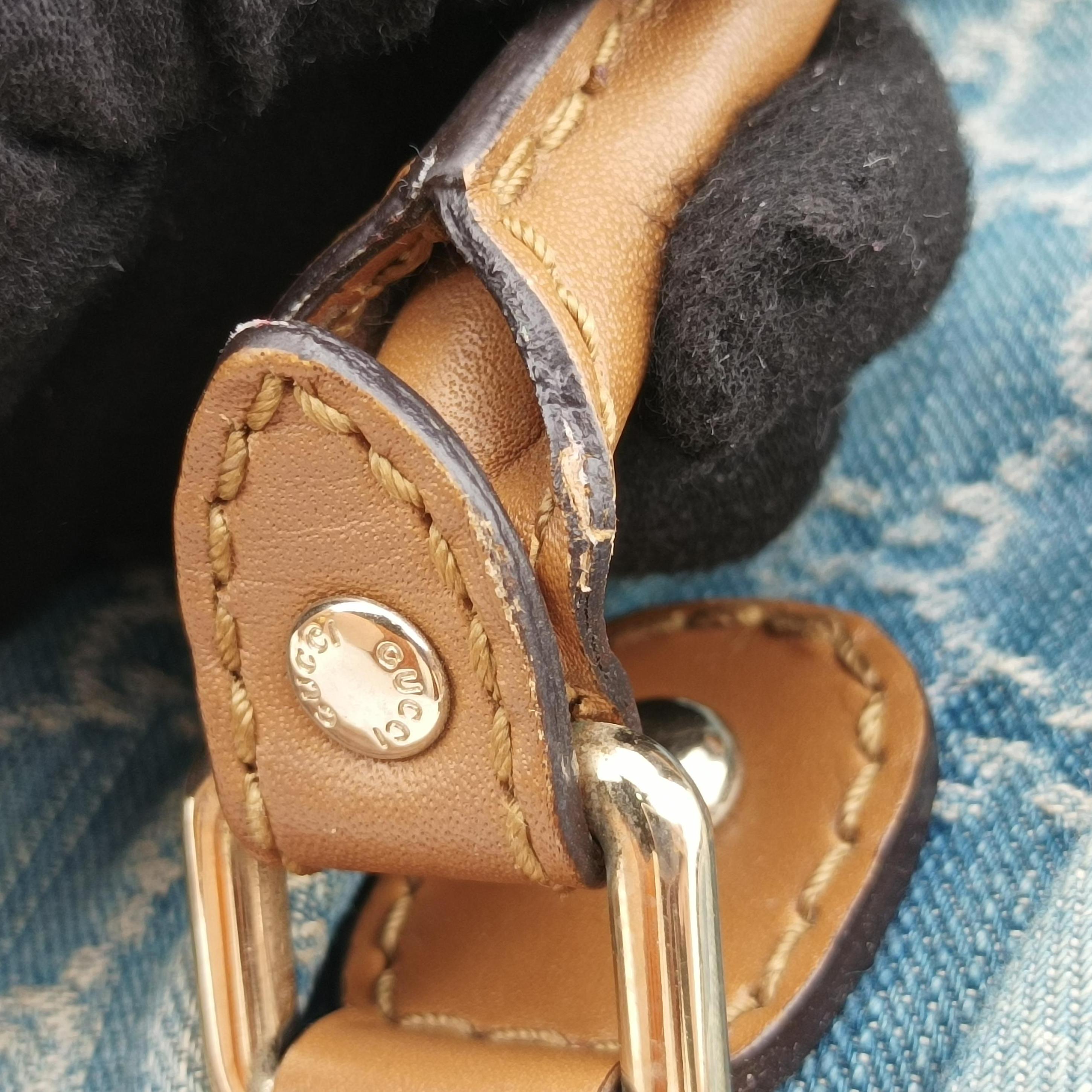 Pre-owned Gucci Sukey Blue×beige Denim×Leather 247902 shoulderbag | stylenewstar