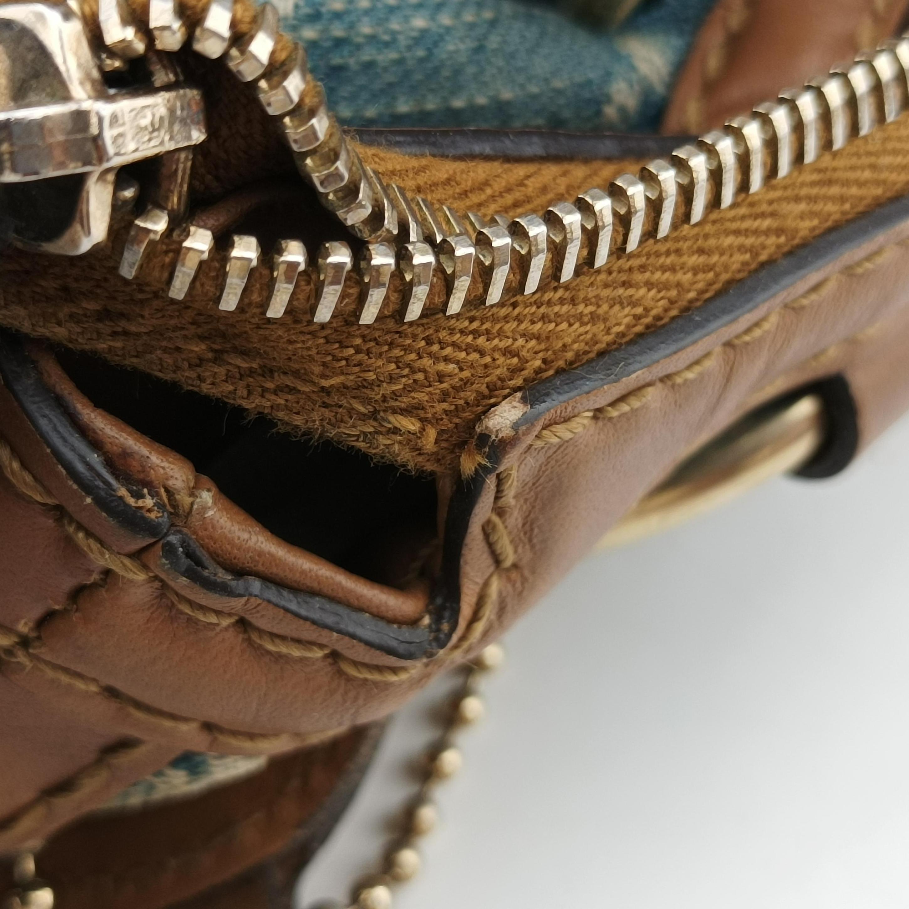 Pre-owned Gucci Sukey Blue×beige Denim×Leather 247902 shoulderbag | stylenewstar