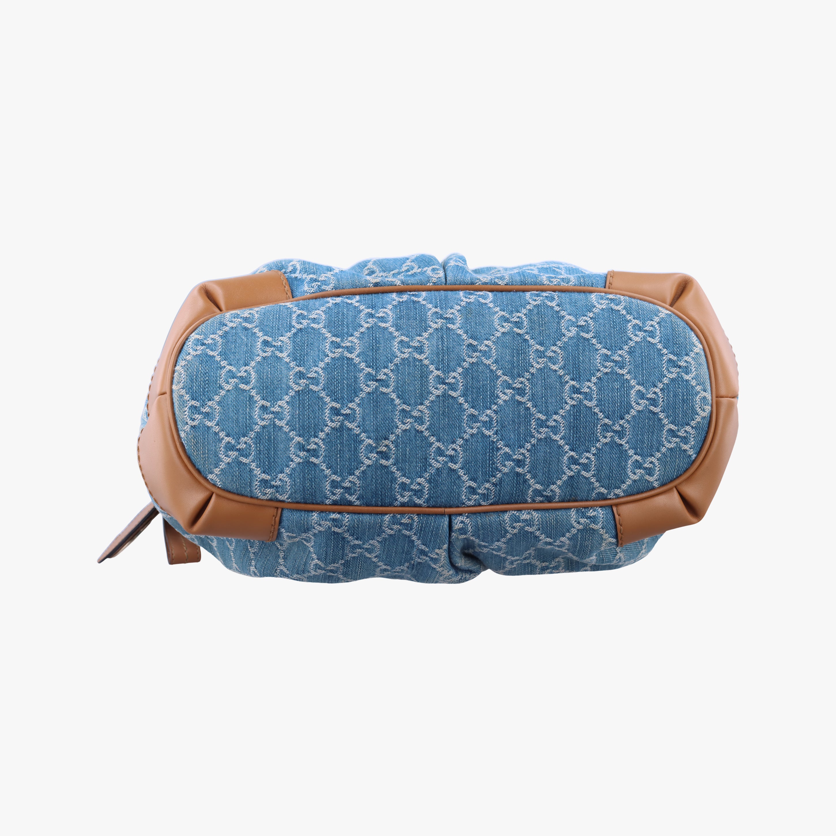 Pre-owned Gucci Sukey Blue×beige Denim×Leather 247902 shoulderbag | stylenewstar