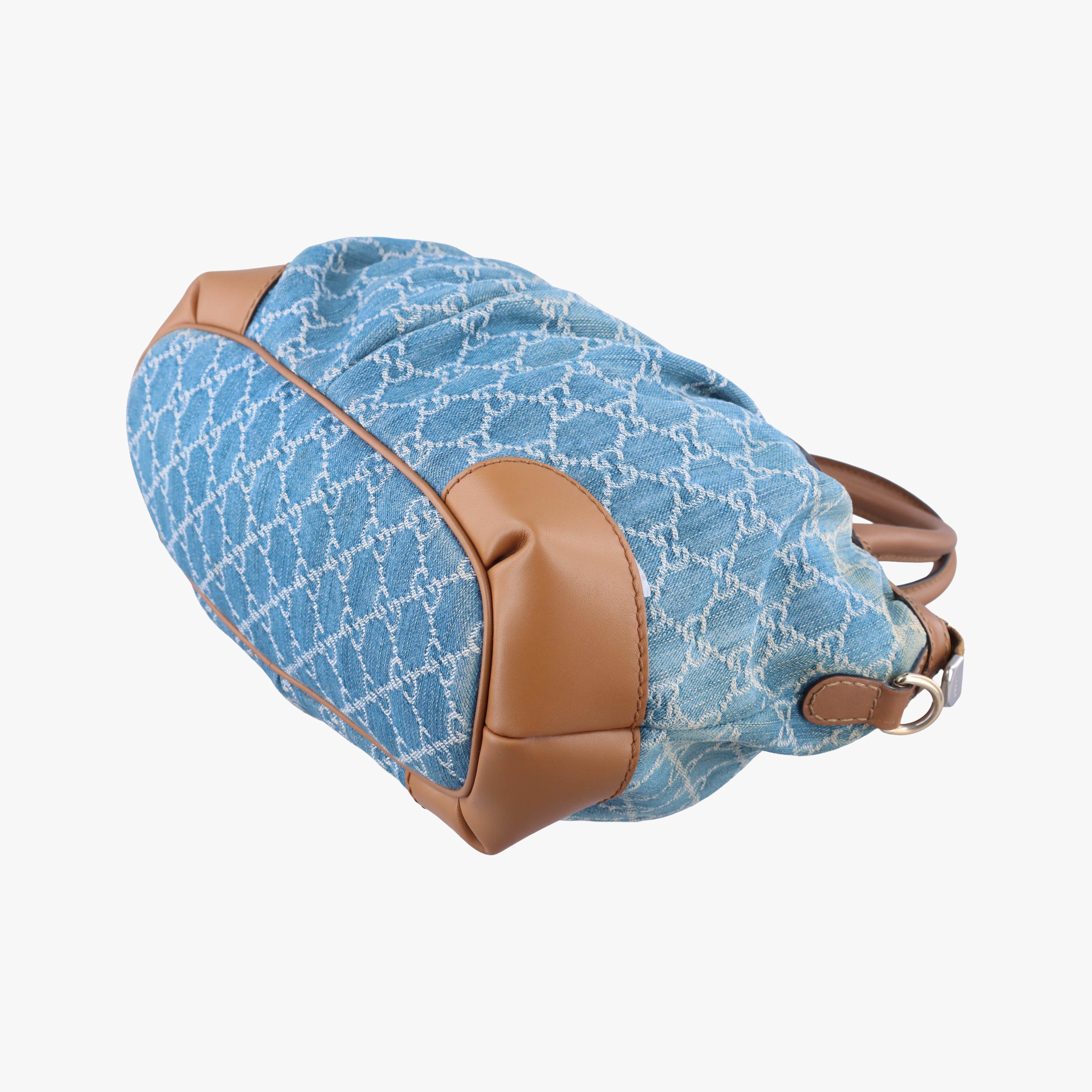 Pre-owned Gucci Sukey Blue×beige Denim×Leather 247902 shoulderbag | stylenewstar