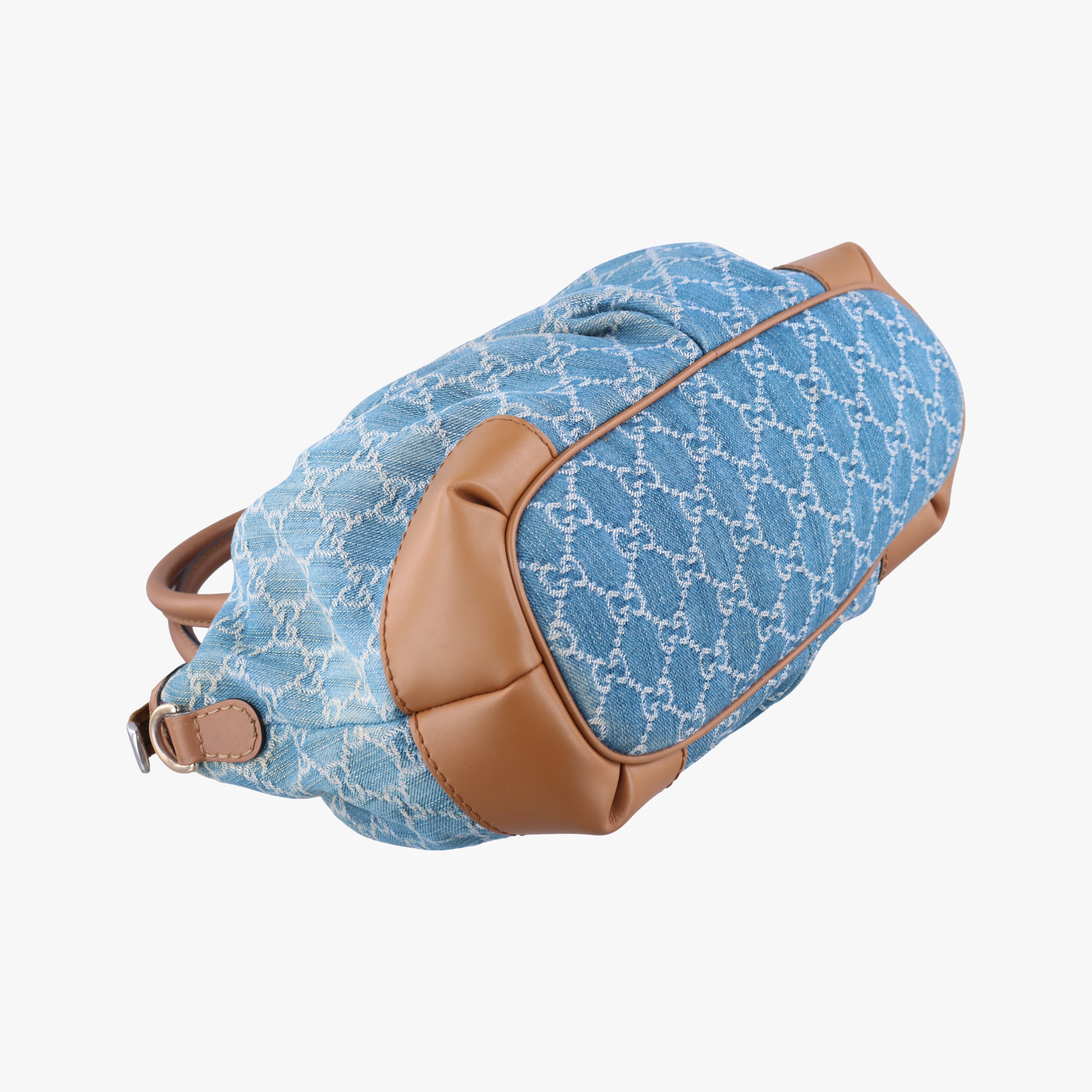 Pre-owned Gucci Sukey Blue×beige Denim×Leather 247902 shoulderbag | stylenewstar