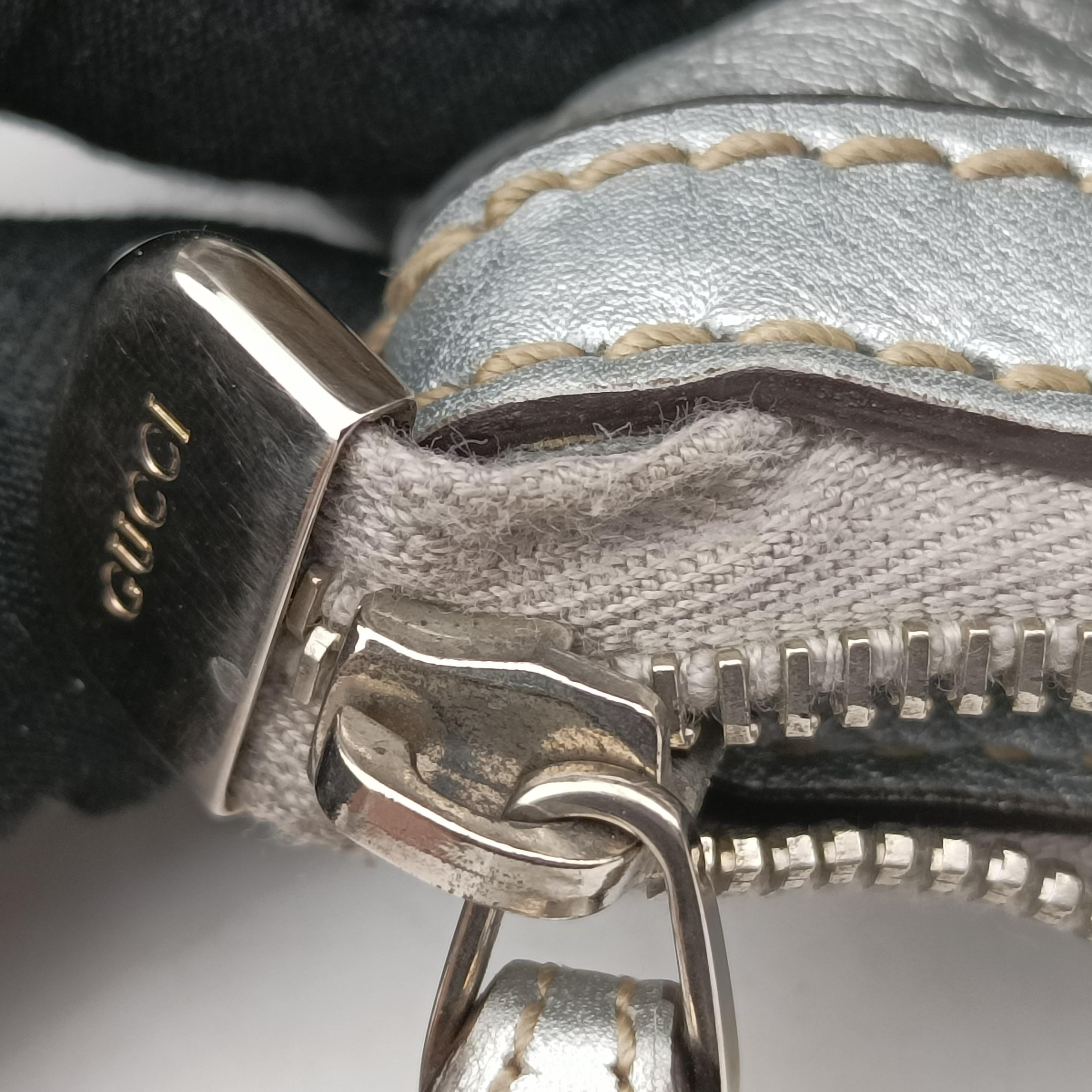 Pre-owned Gucci Sukey GUCCISSIMA Silver Leather 223974 shoulderbag | stylenewstar