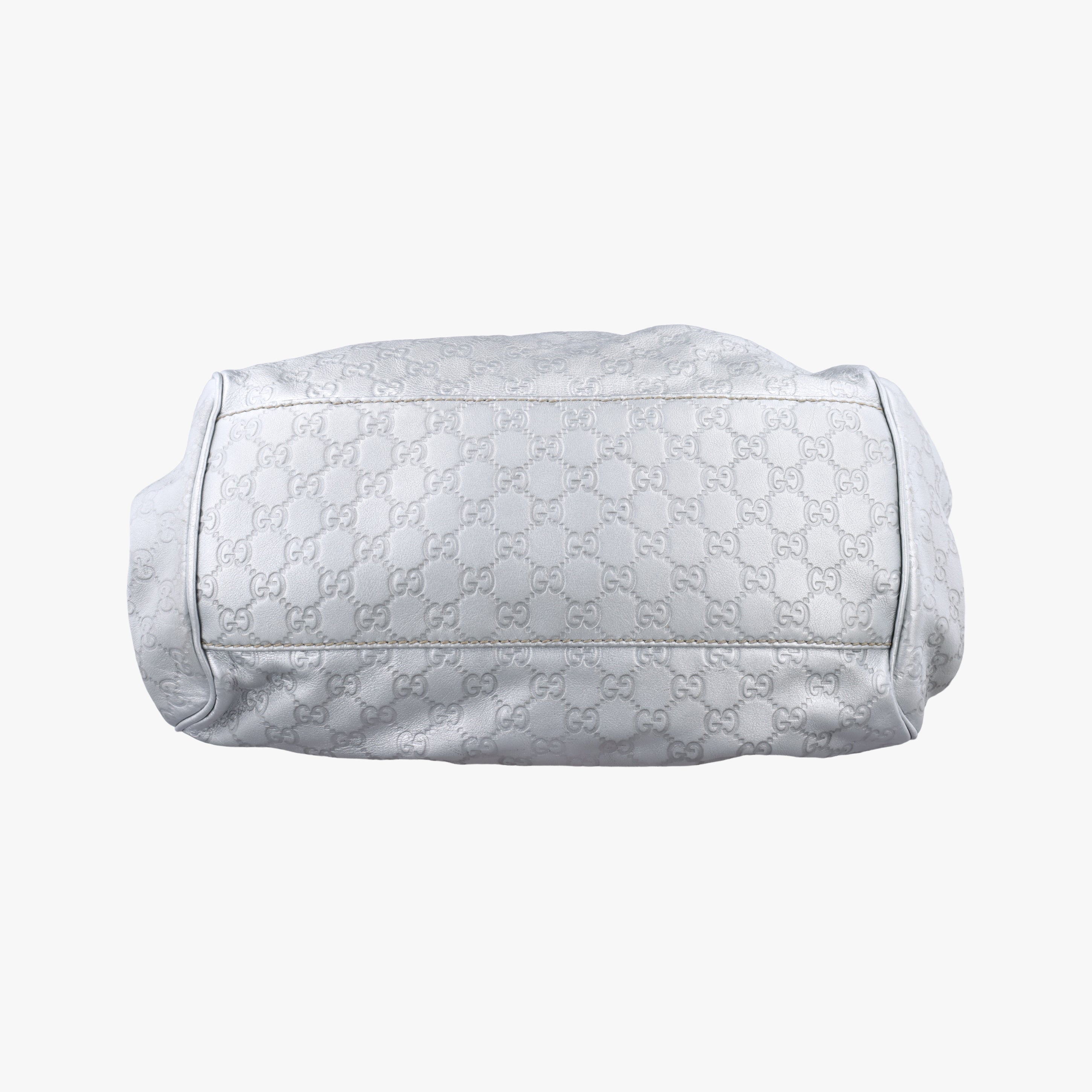 Pre-owned Gucci Sukey GUCCISSIMA Silver Leather 223974 shoulderbag | stylenewstar