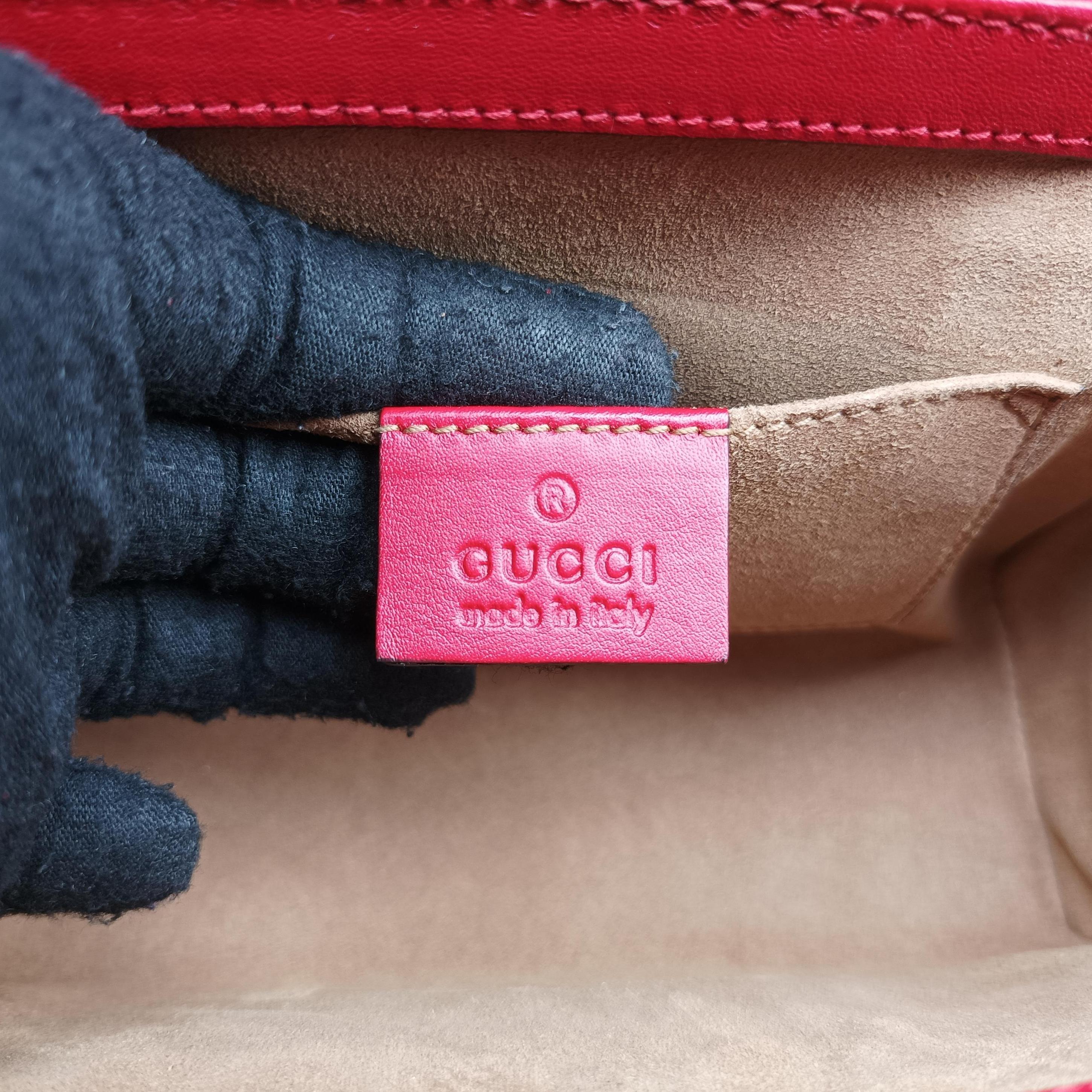 Vintage Gucci Padlock beige×red×pink PVC coated canvas×Leather 409487 shoulderbag | stylenewstar