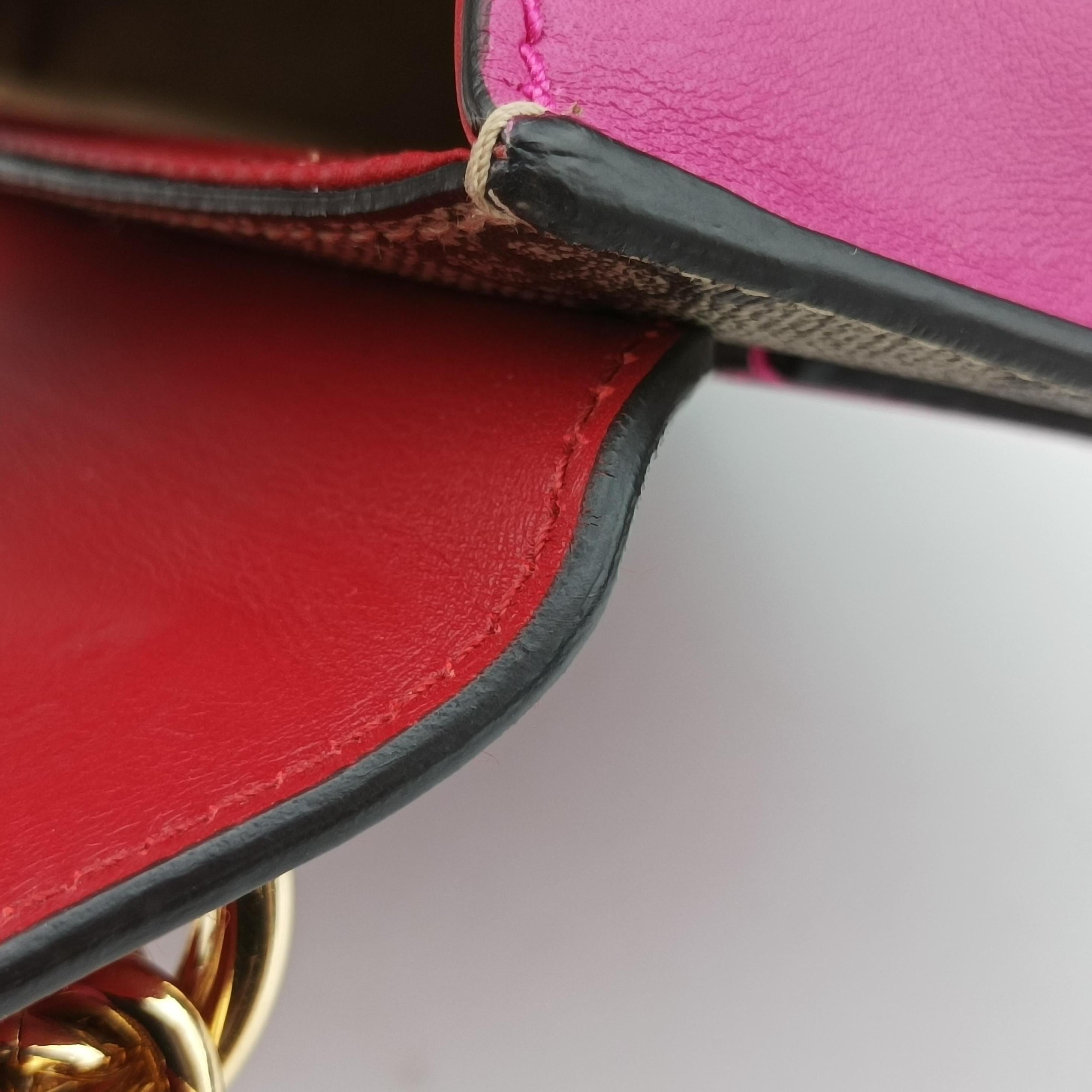 Vintage Gucci Padlock beige×red×pink PVC coated canvas×Leather 409487 shoulderbag | stylenewstar