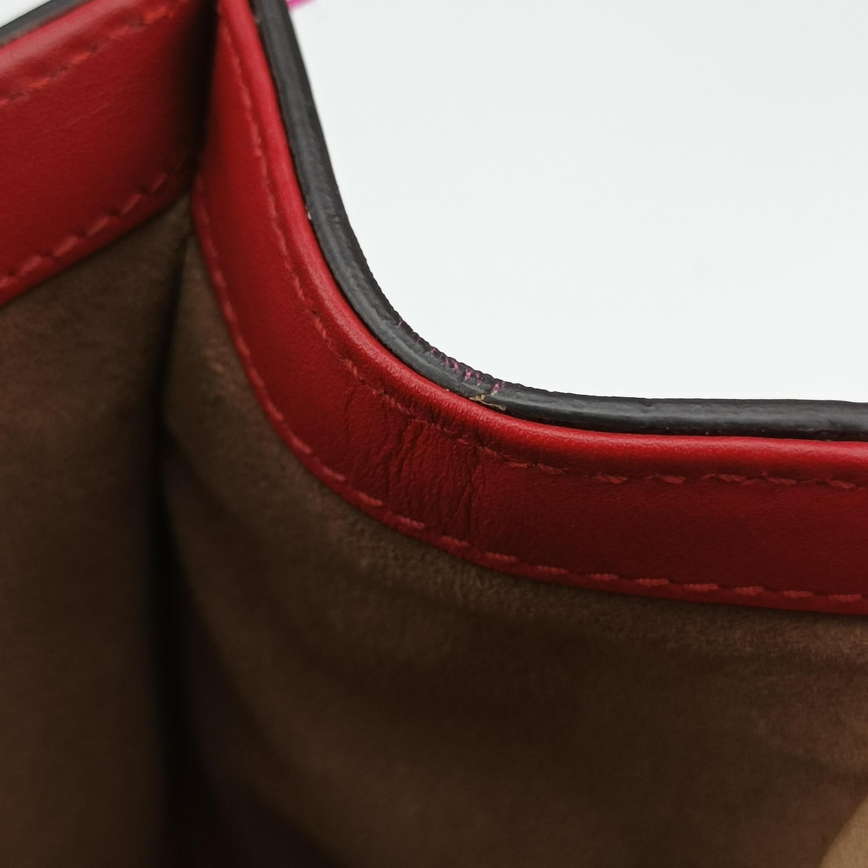 Vintage Gucci Padlock beige×red×pink PVC coated canvas×Leather 409487 shoulderbag | stylenewstar