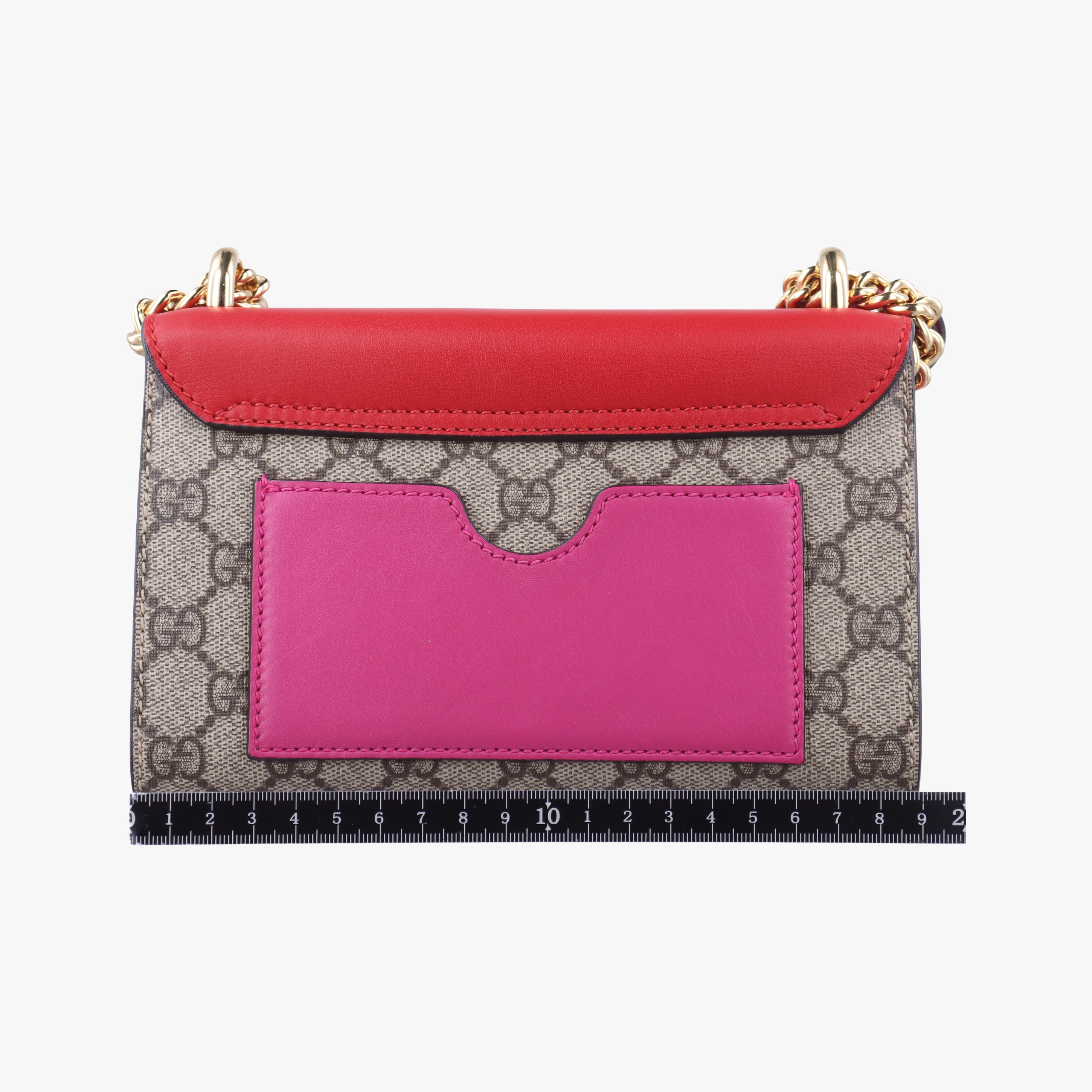 Vintage Gucci Padlock beige×red×pink PVC coated canvas×Leather 409487 shoulderbag | stylenewstar