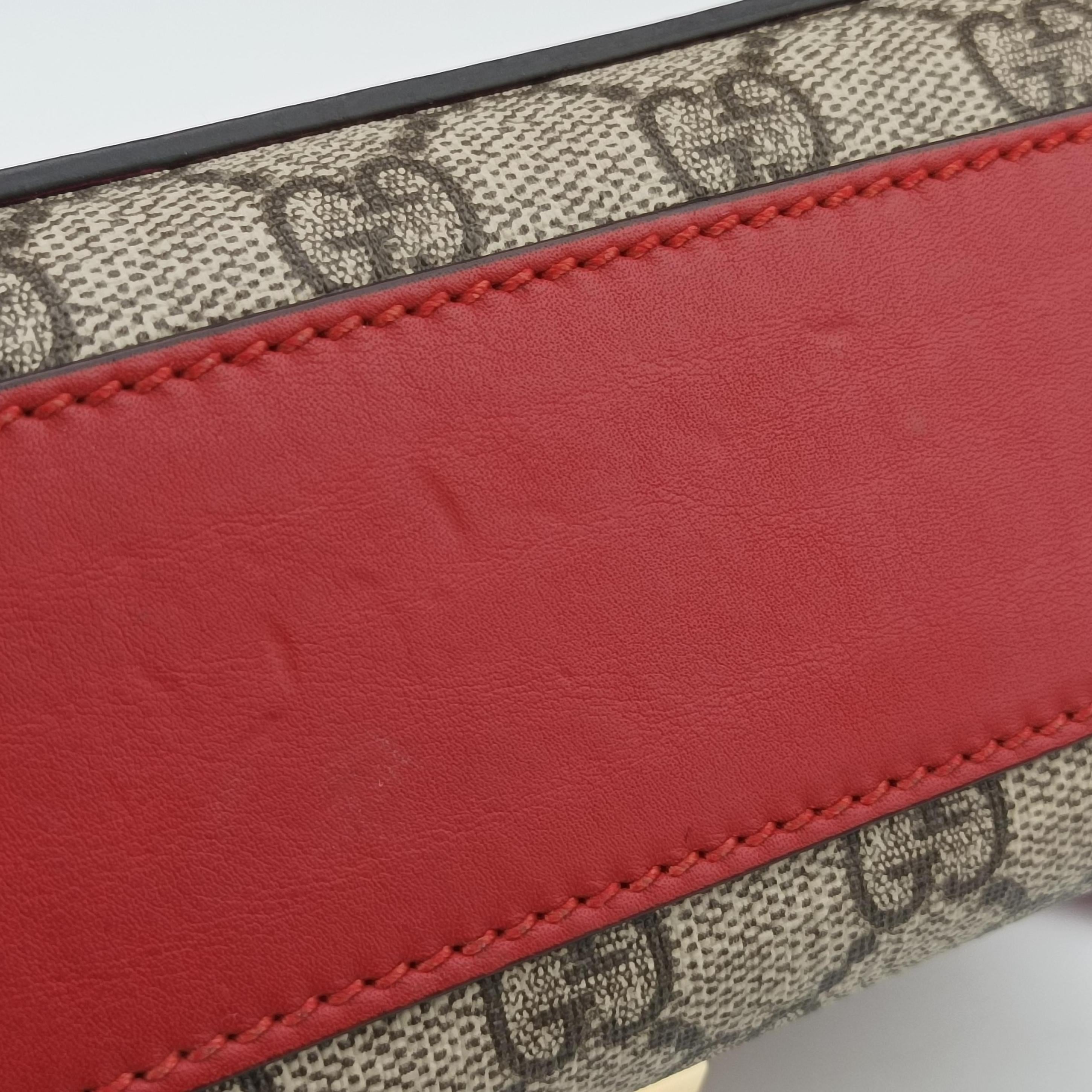 Vintage Gucci Padlock beige×red×pink PVC coated canvas×Leather 409487 shoulderbag | stylenewstar
